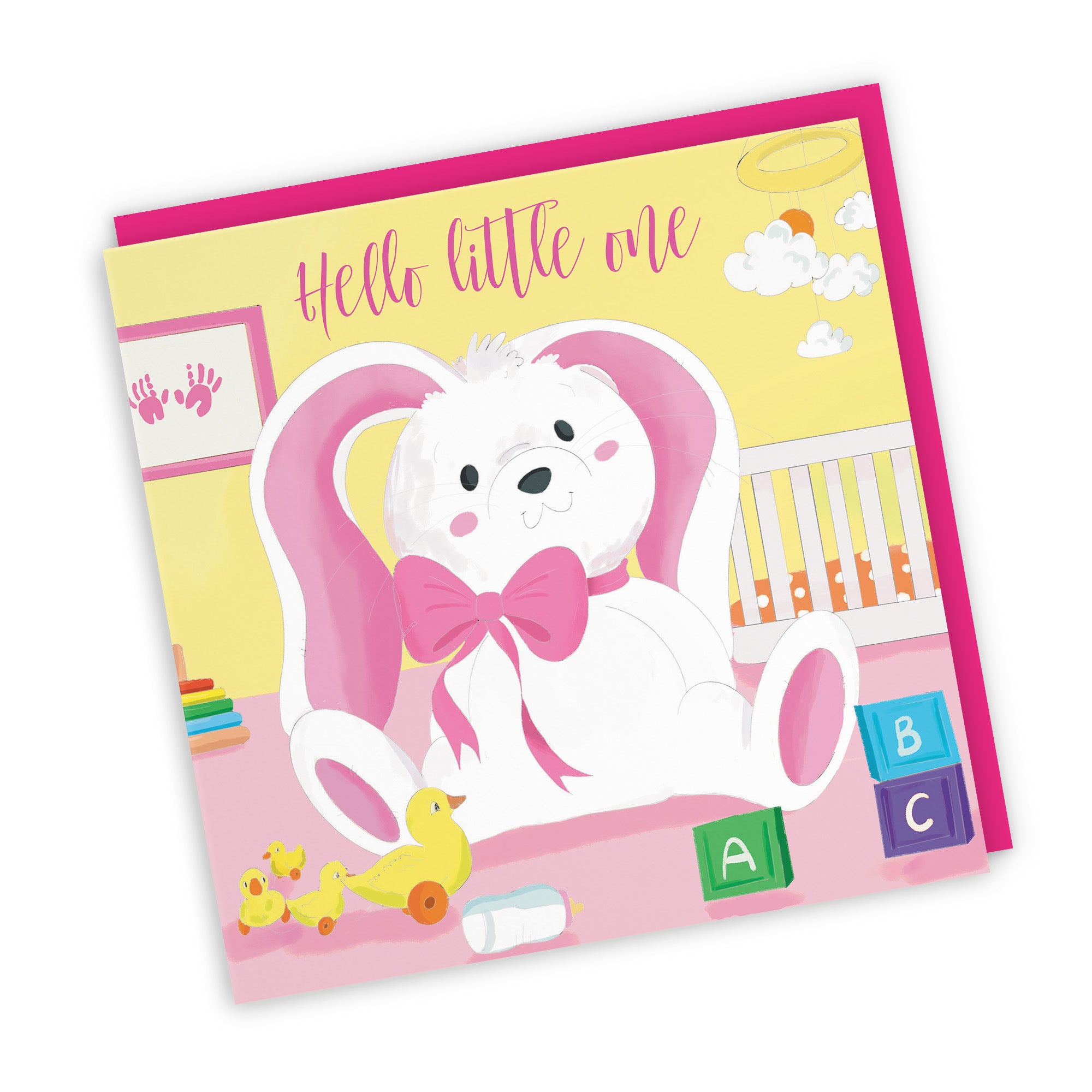 Hello Little One New Baby Girl Card Pink Rabbit Classic - Default Title (TH03358)