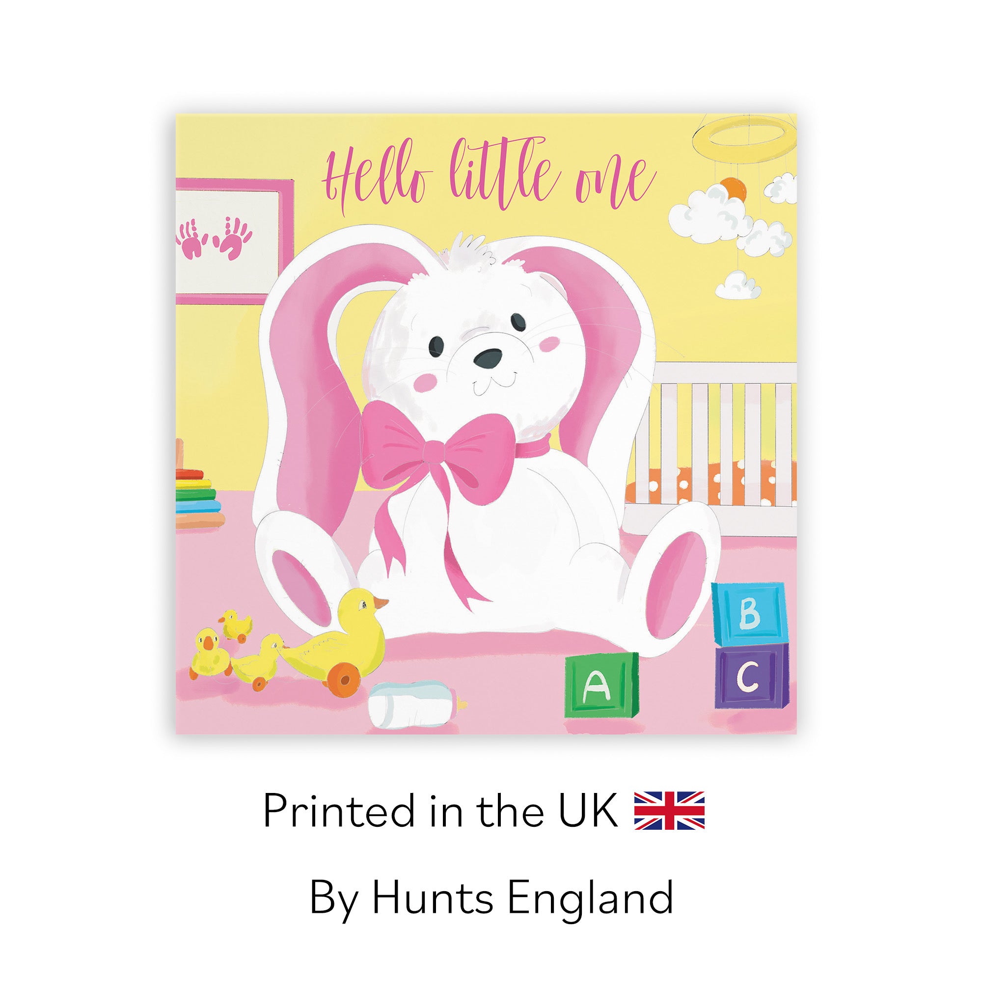 Hello Little One New Baby Girl Card Pink Rabbit Classic - Default Title (TH03358)