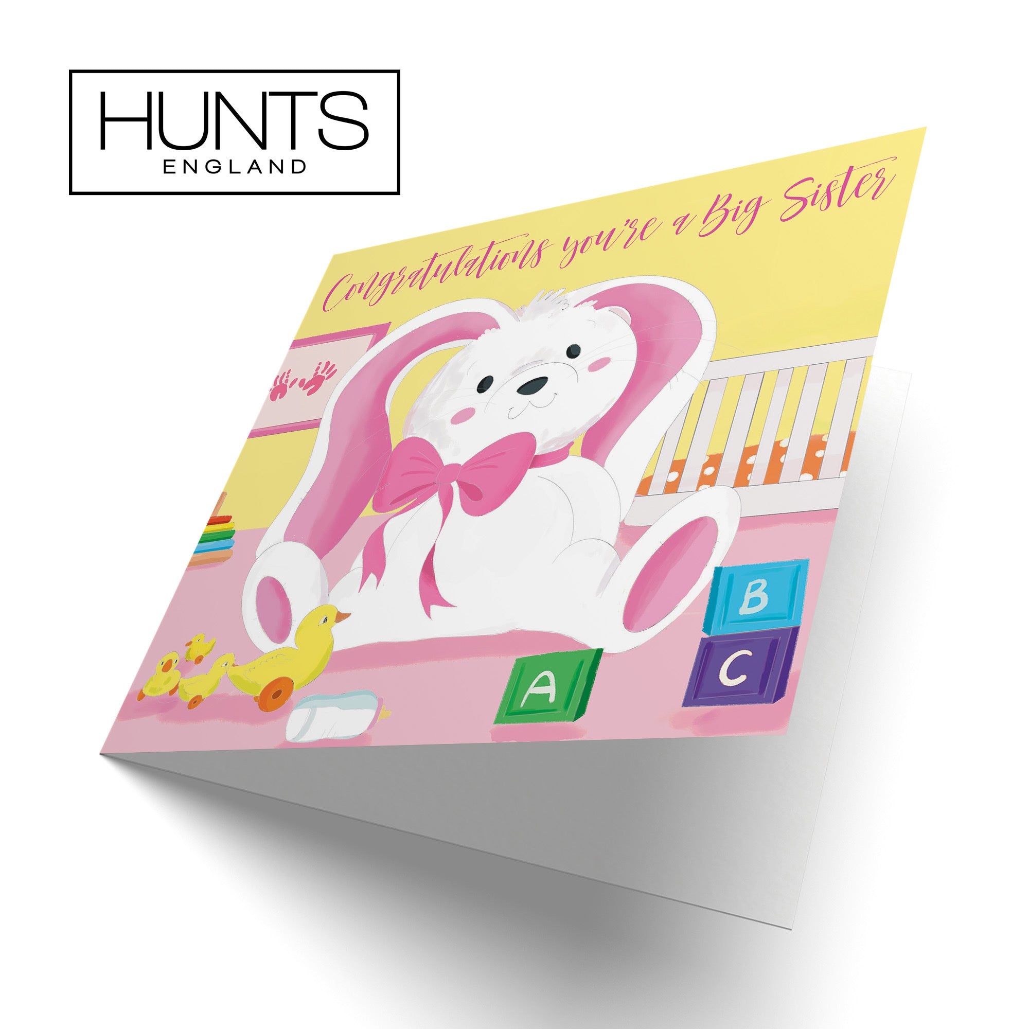 You're A Big Sister Cute New Baby Card Pink Rabbit Classic - Default Title (TH03359)