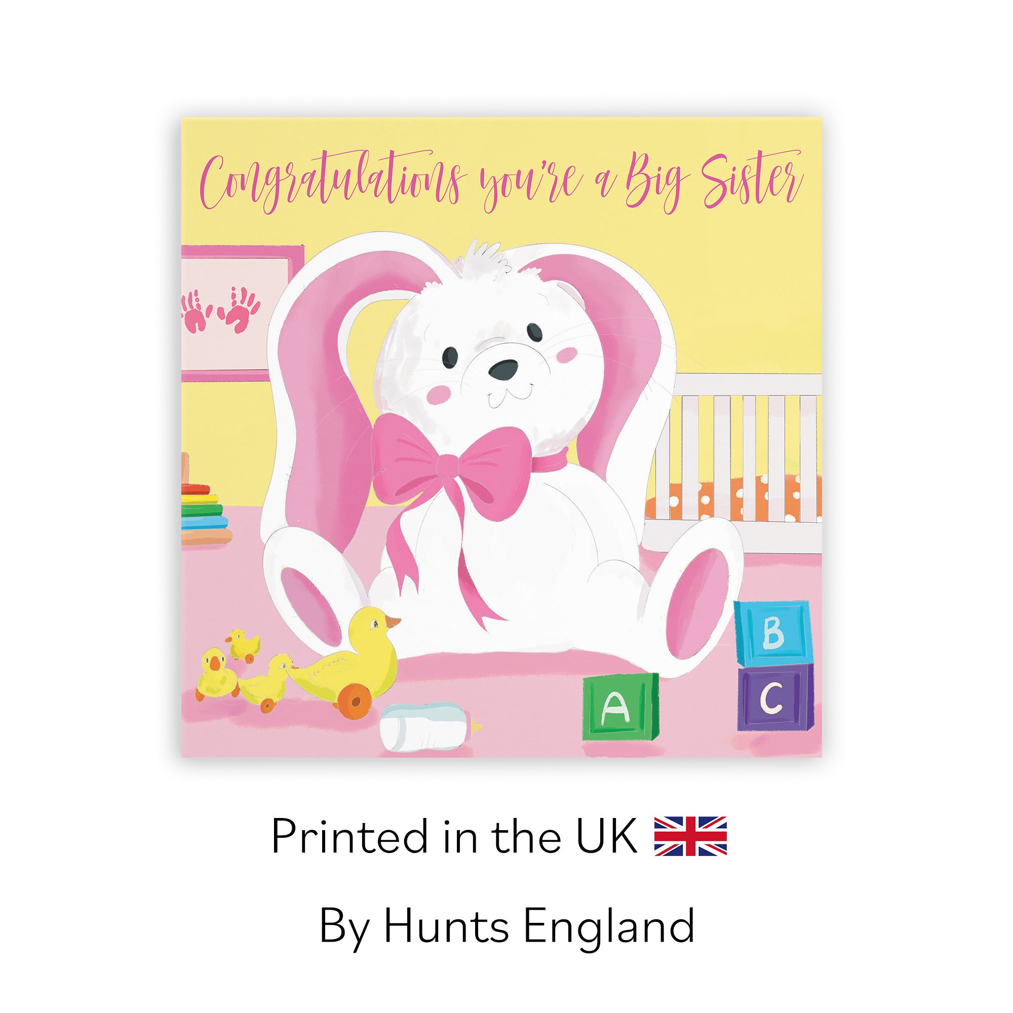 You're A Big Sister Cute New Baby Card Pink Rabbit Classic - Default Title (TH03359)