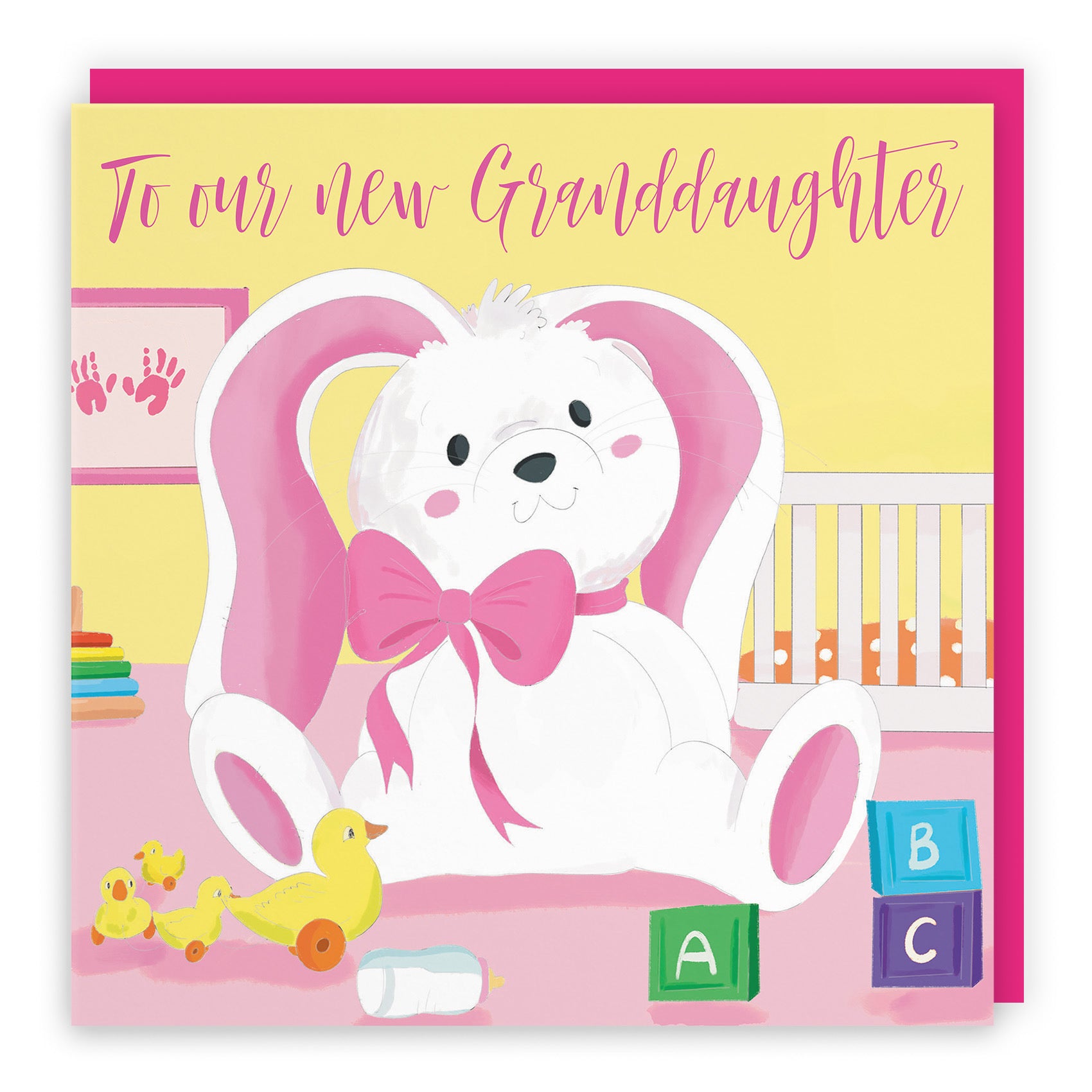 To Our New Granddaughter New Baby Card Pink Rabbit Classic - Default Title (TH03360)