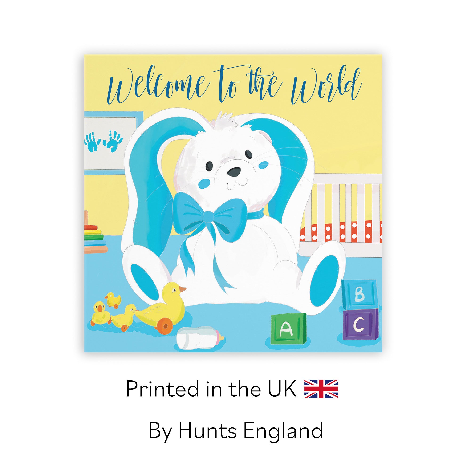 Welcome To The World New Baby Boy Card Blue Rabbit Classic - Default Title (TH03361)