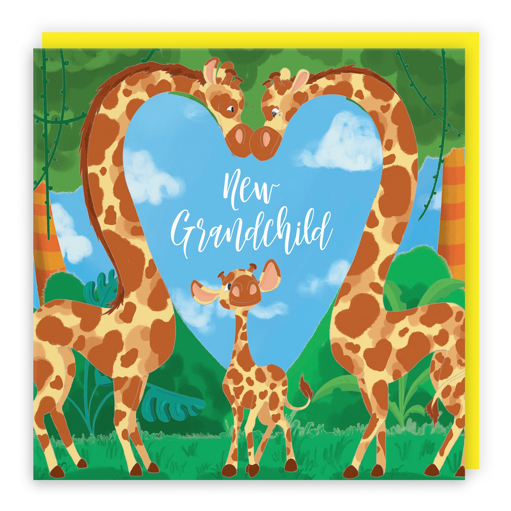 New Grandchild New Baby Card Cute Giraffes Jungle - Default Title (TH03371)