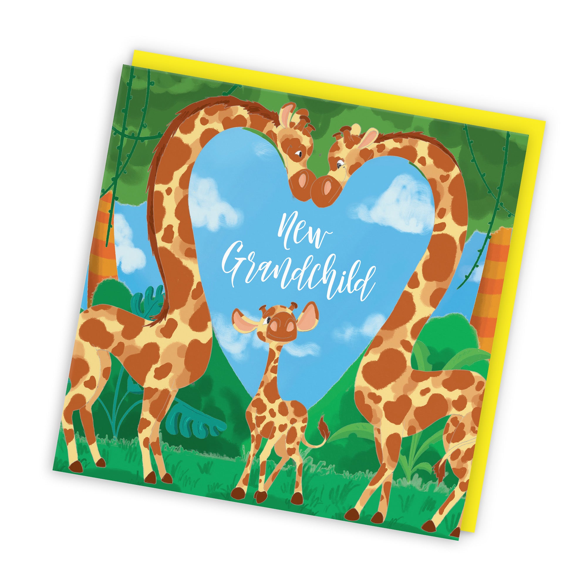 New Grandchild New Baby Card Cute Giraffes Jungle - Default Title (TH03371)