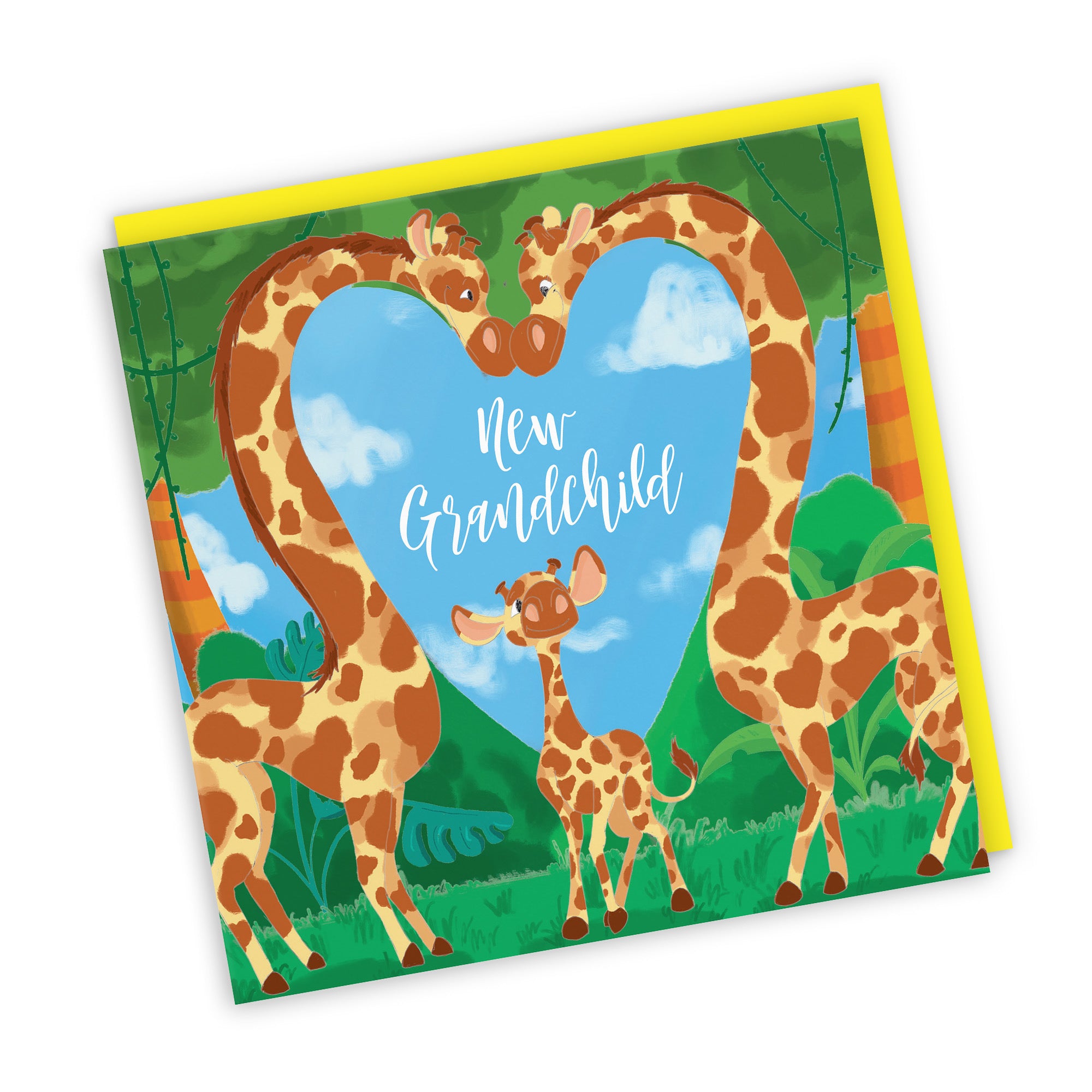 New Grandchild New Baby Card Cute Giraffes Jungle - Default Title (TH03371)