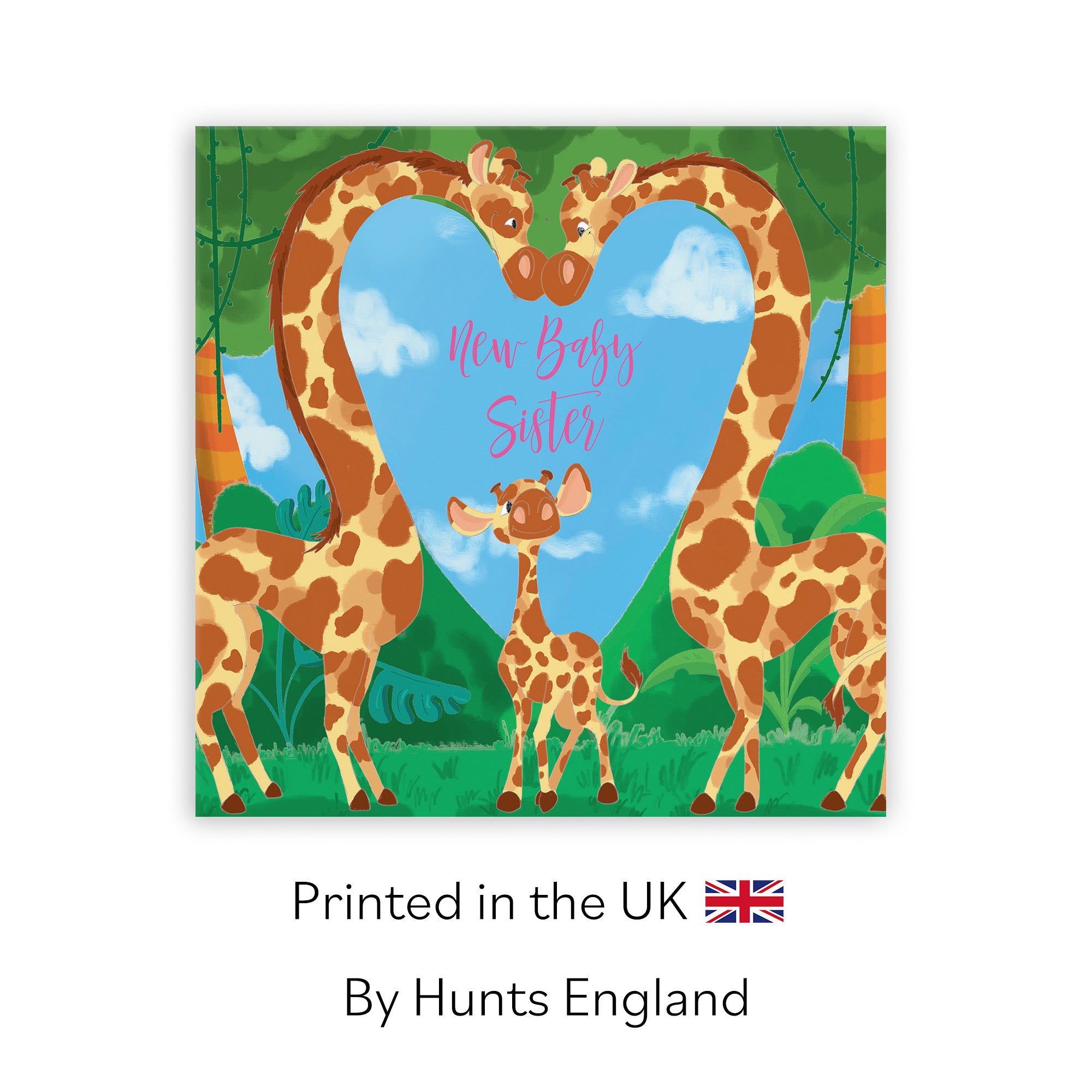 New Baby Sister Card Cute Giraffes Jungle - Default Title (TH03372)