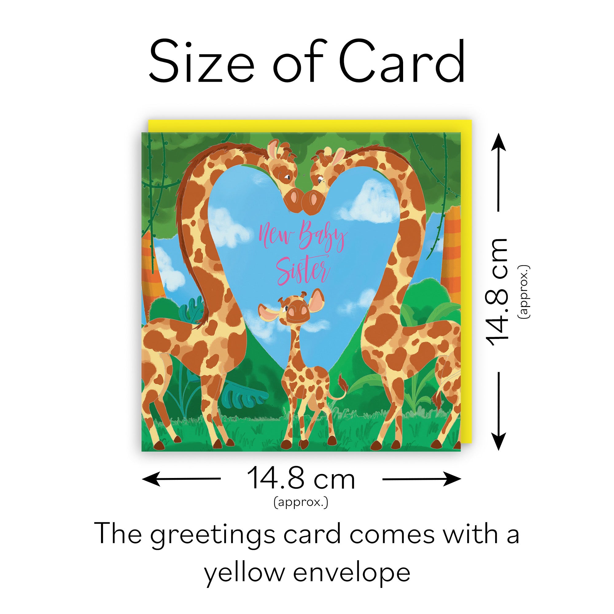 New Baby Sister Card Cute Giraffes Jungle - Default Title (TH03372)