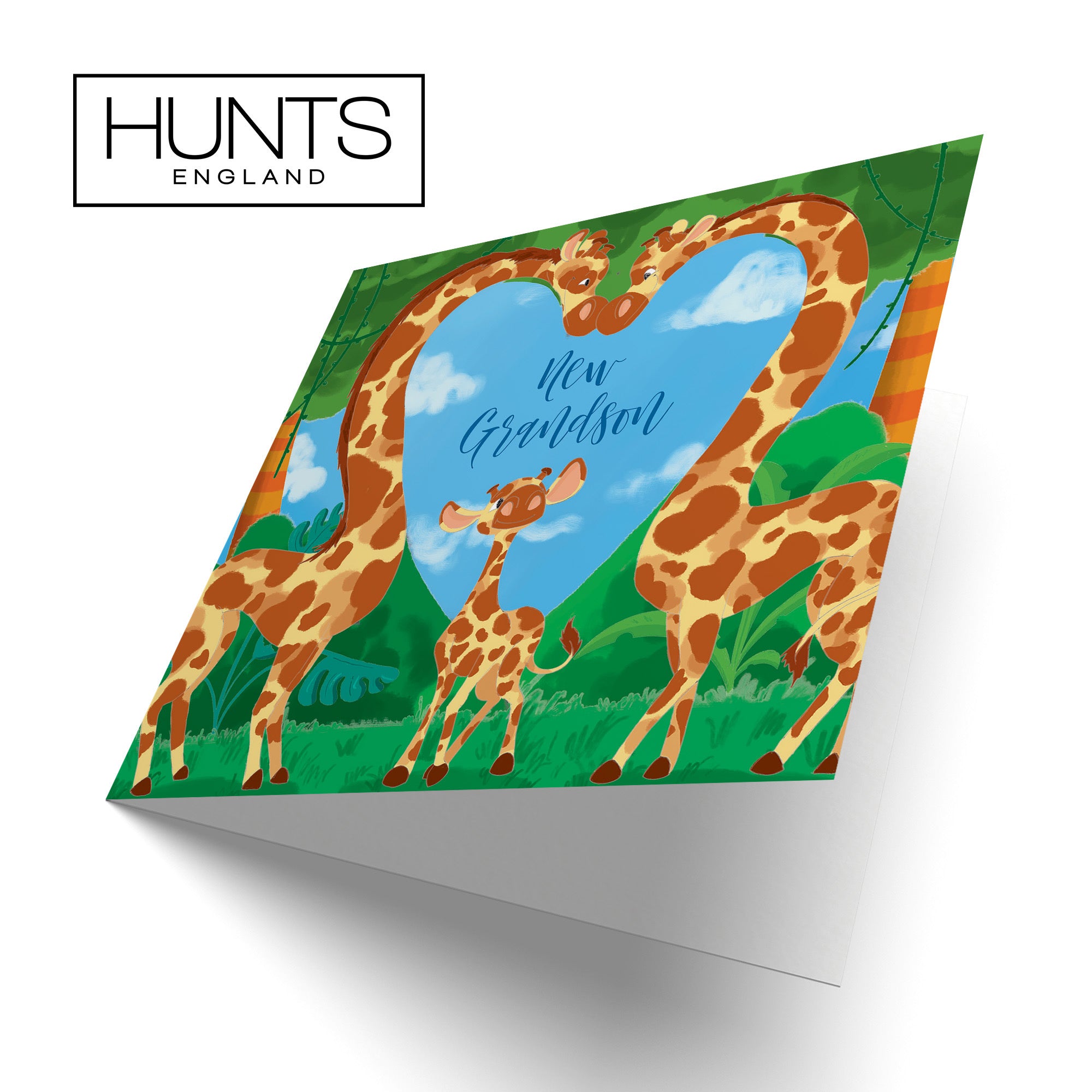 New Grandson New Baby Card Cute Giraffes Jungle - Default Title (TH03373)