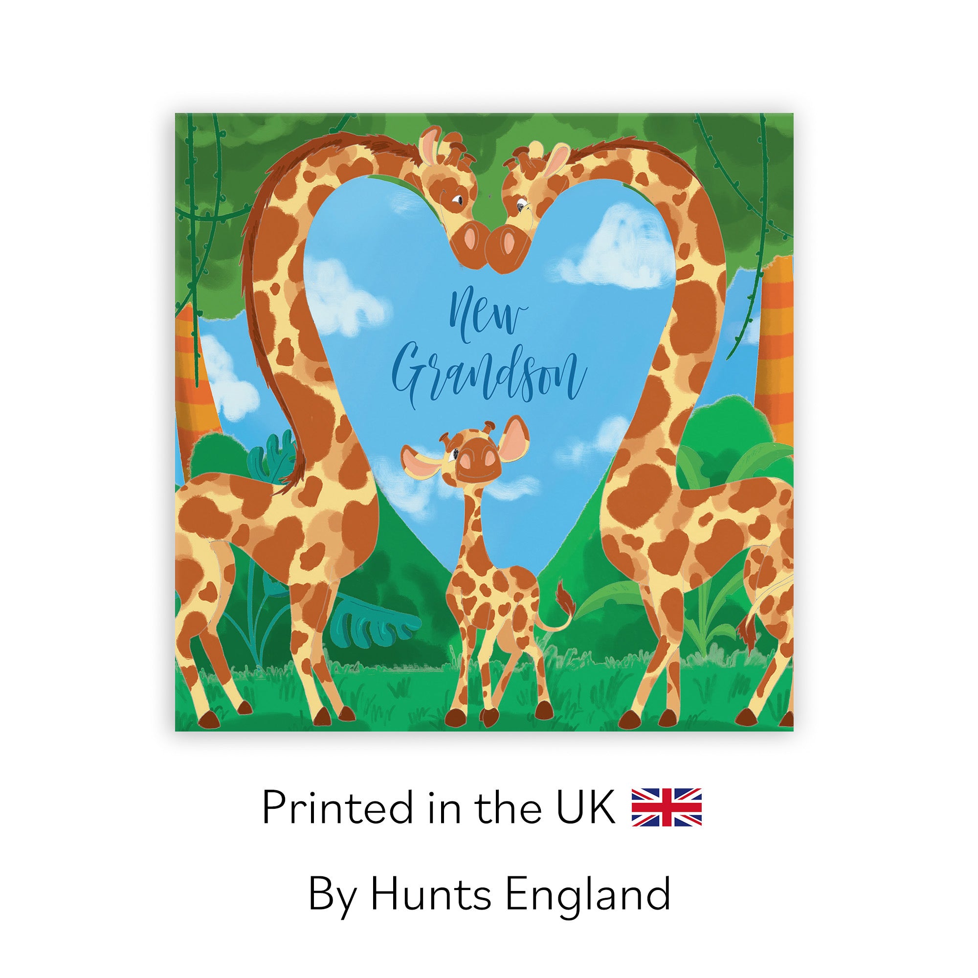 New Grandson New Baby Card Cute Giraffes Jungle - Default Title (TH03373)