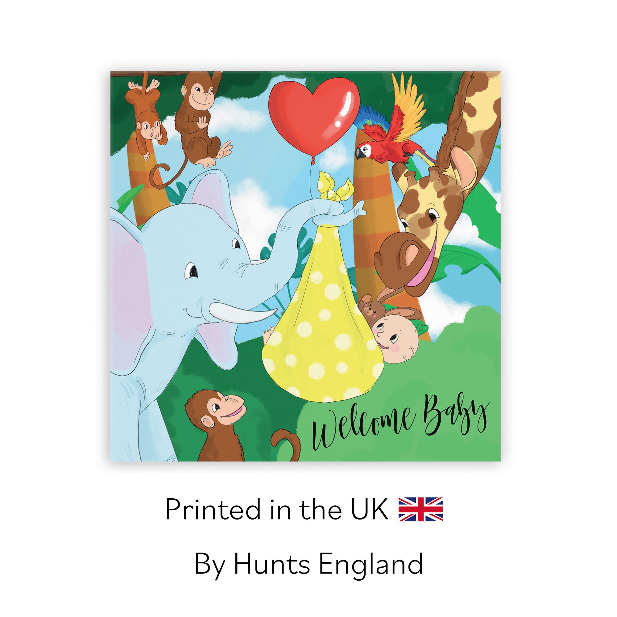Welcome Baby Card Cute Elephant Jungle - Default Title (TH03374)