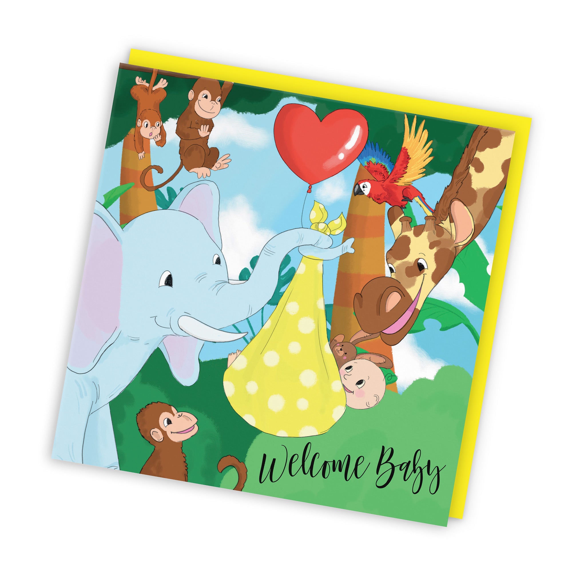 Welcome Baby Card Cute Elephant Jungle - Default Title (TH03374)