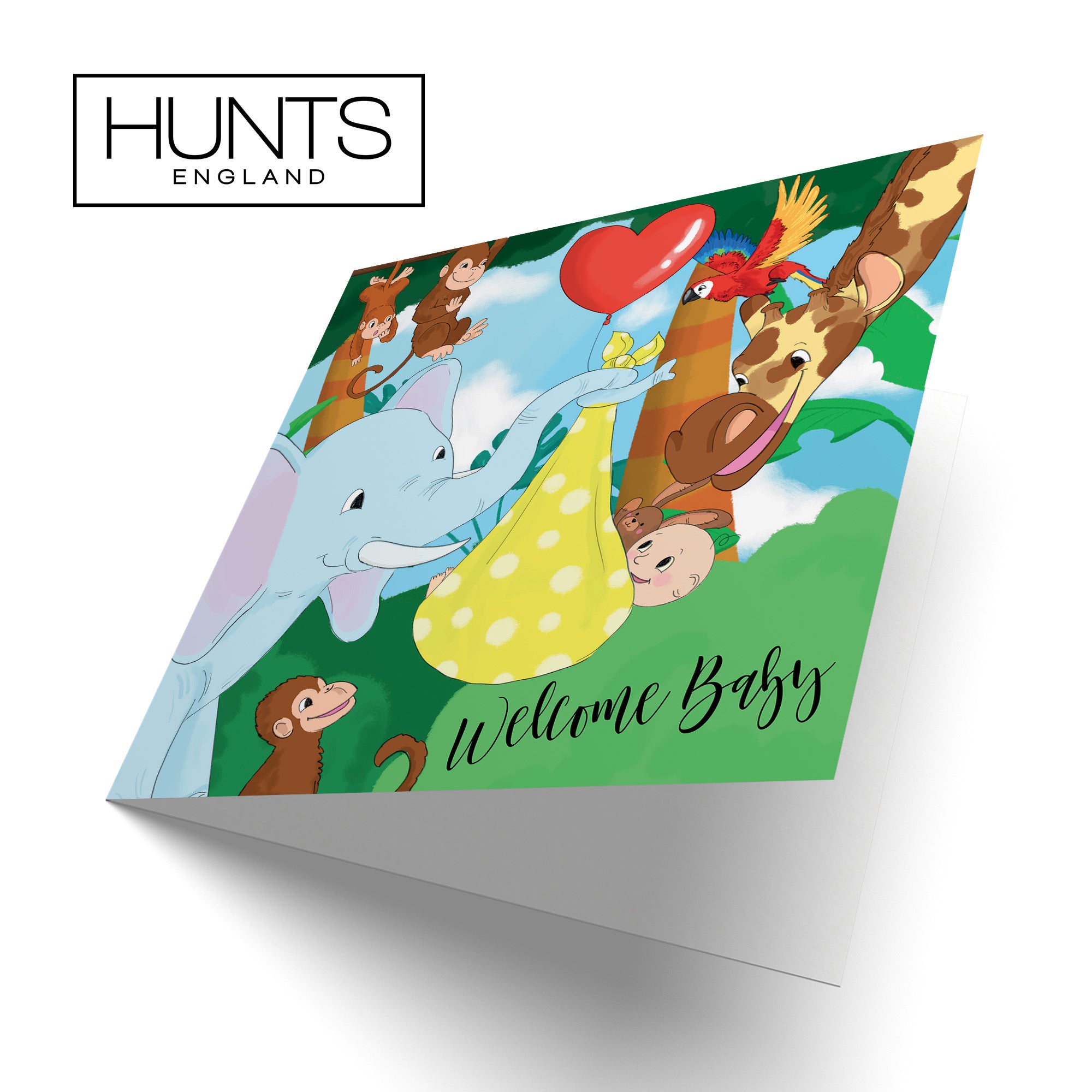 Welcome Baby Card Cute Elephant Jungle - Default Title (TH03374)