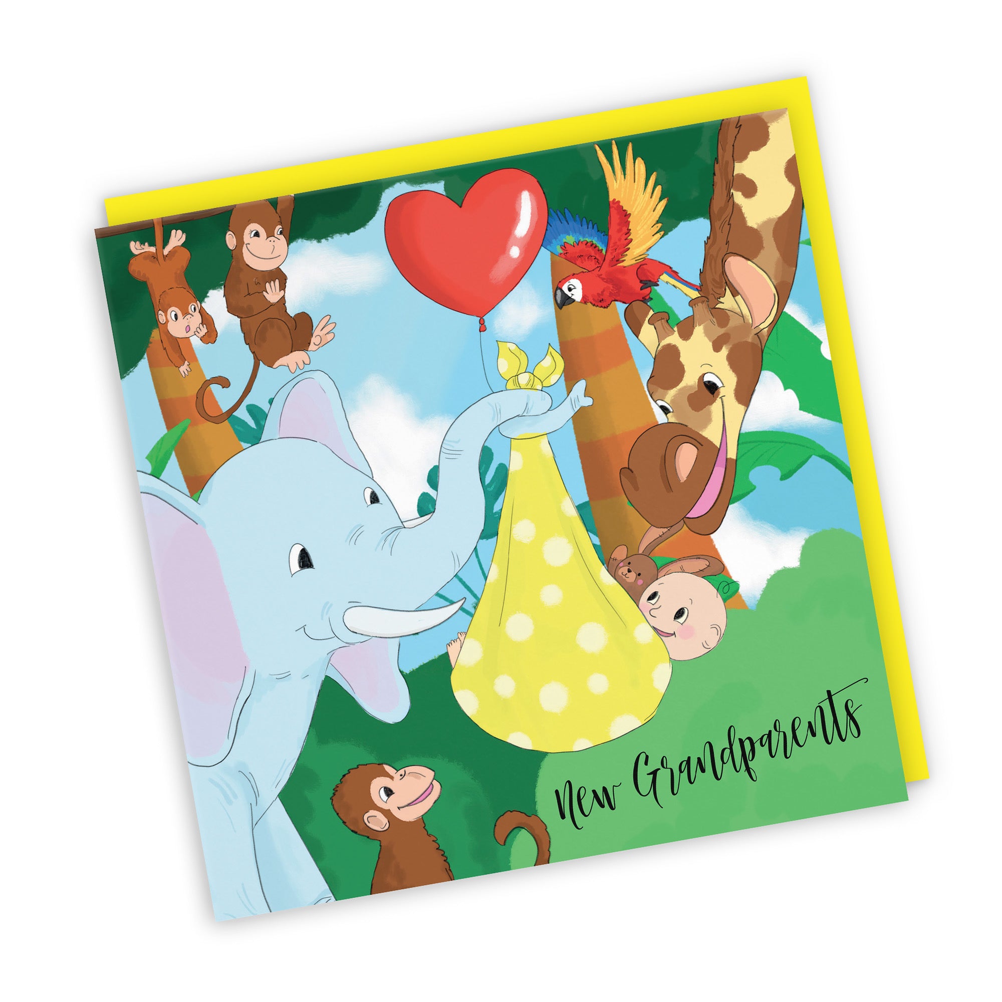 New Grandparents Card Cute Elephant Jungle - Default Title (TH03375)