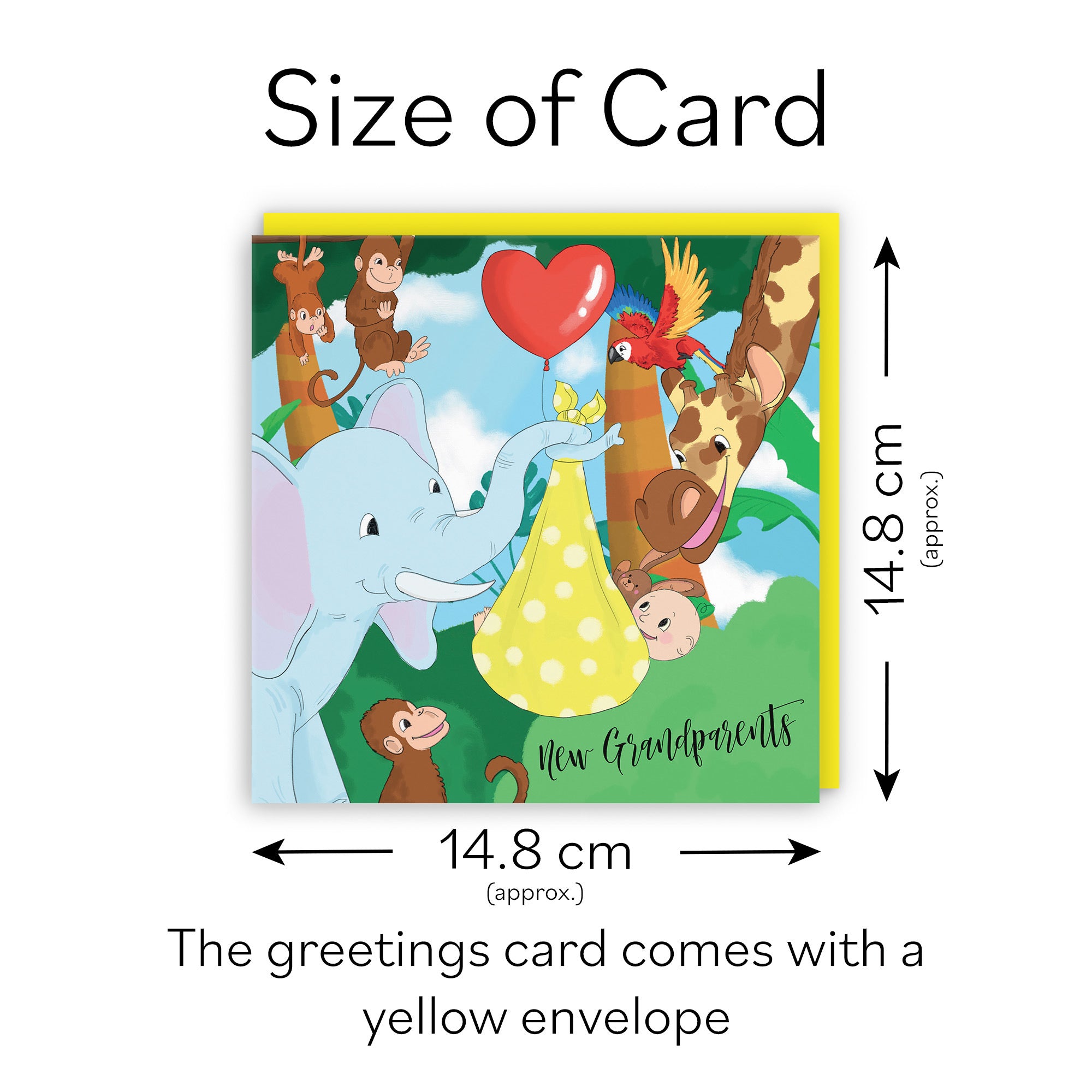 New Grandparents Card Cute Elephant Jungle - Default Title (TH03375)