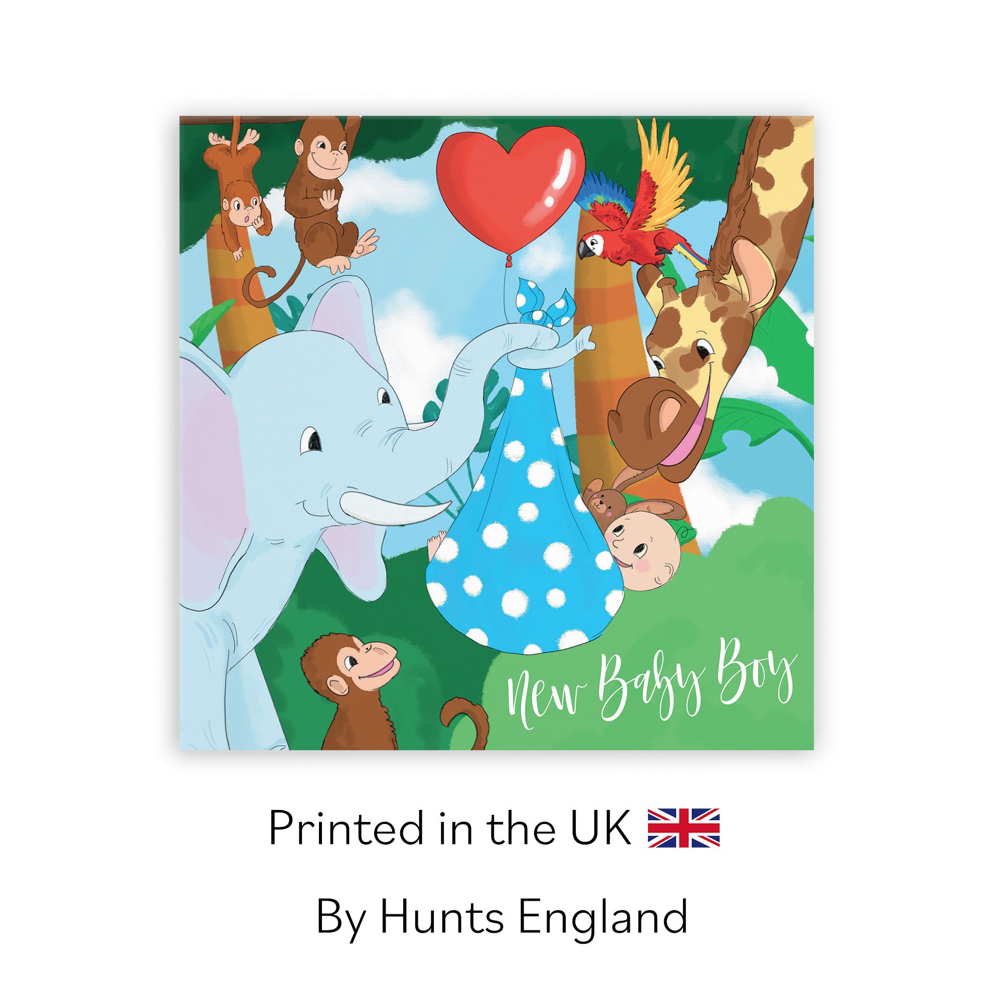 New Baby Boy Card Elephant Jungle - Default Title (TH03377)