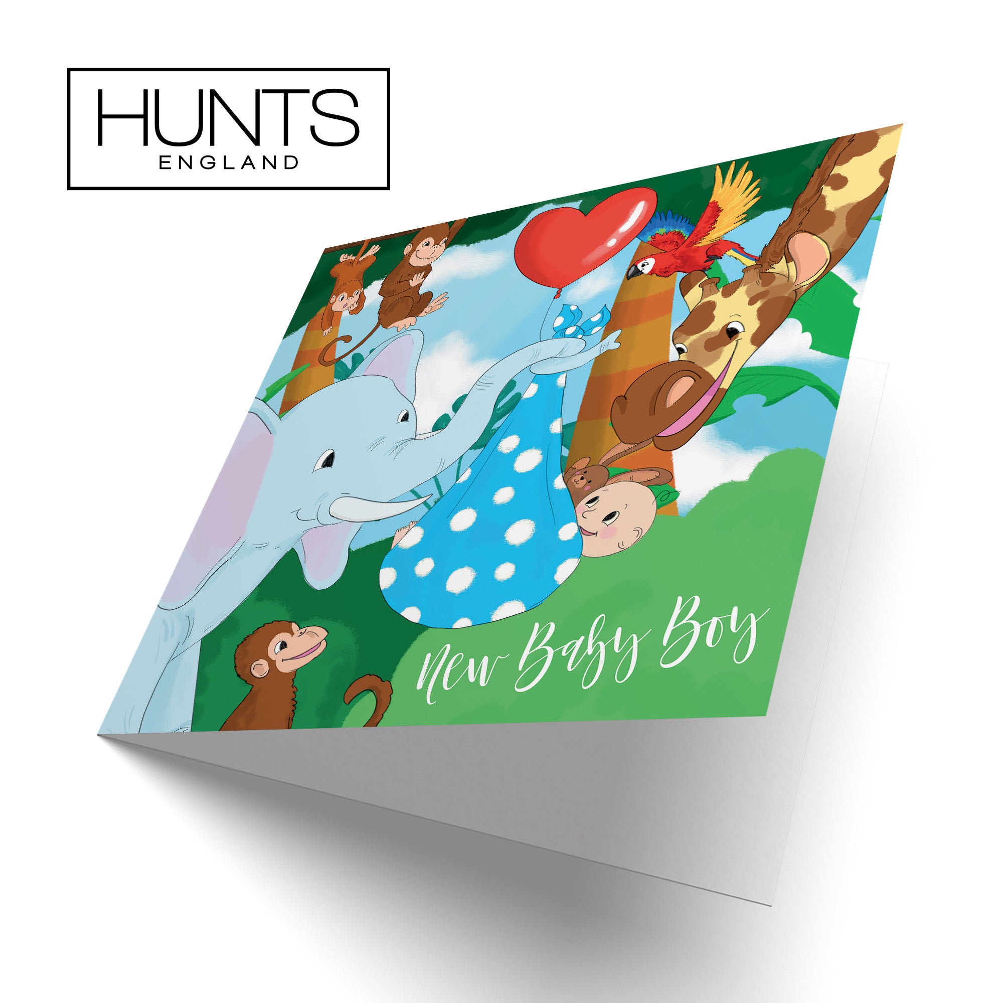 New Baby Boy Card Elephant Jungle - Default Title (TH03377)