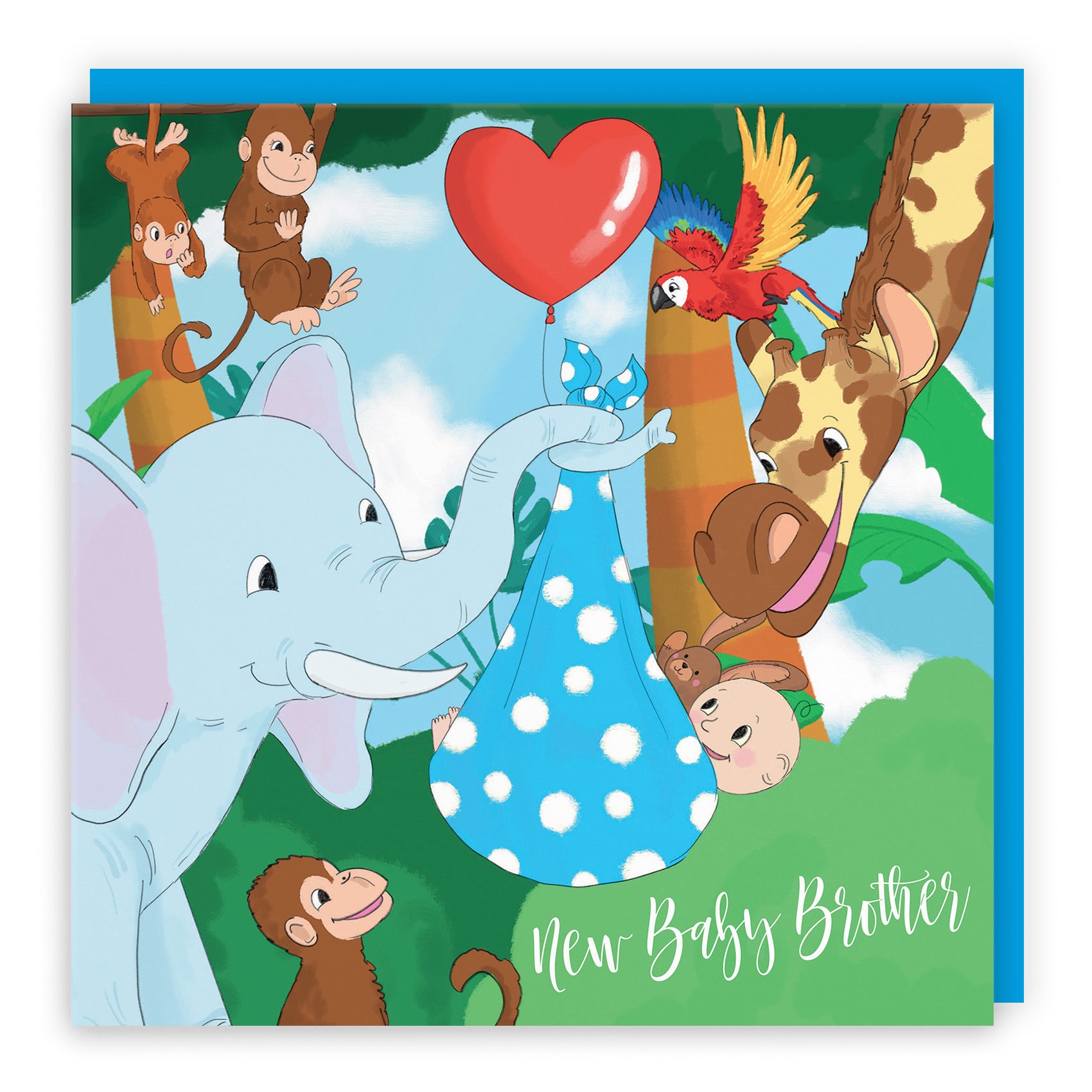 New Baby Brother Card Elephant Jungle - Default Title (TH03378)