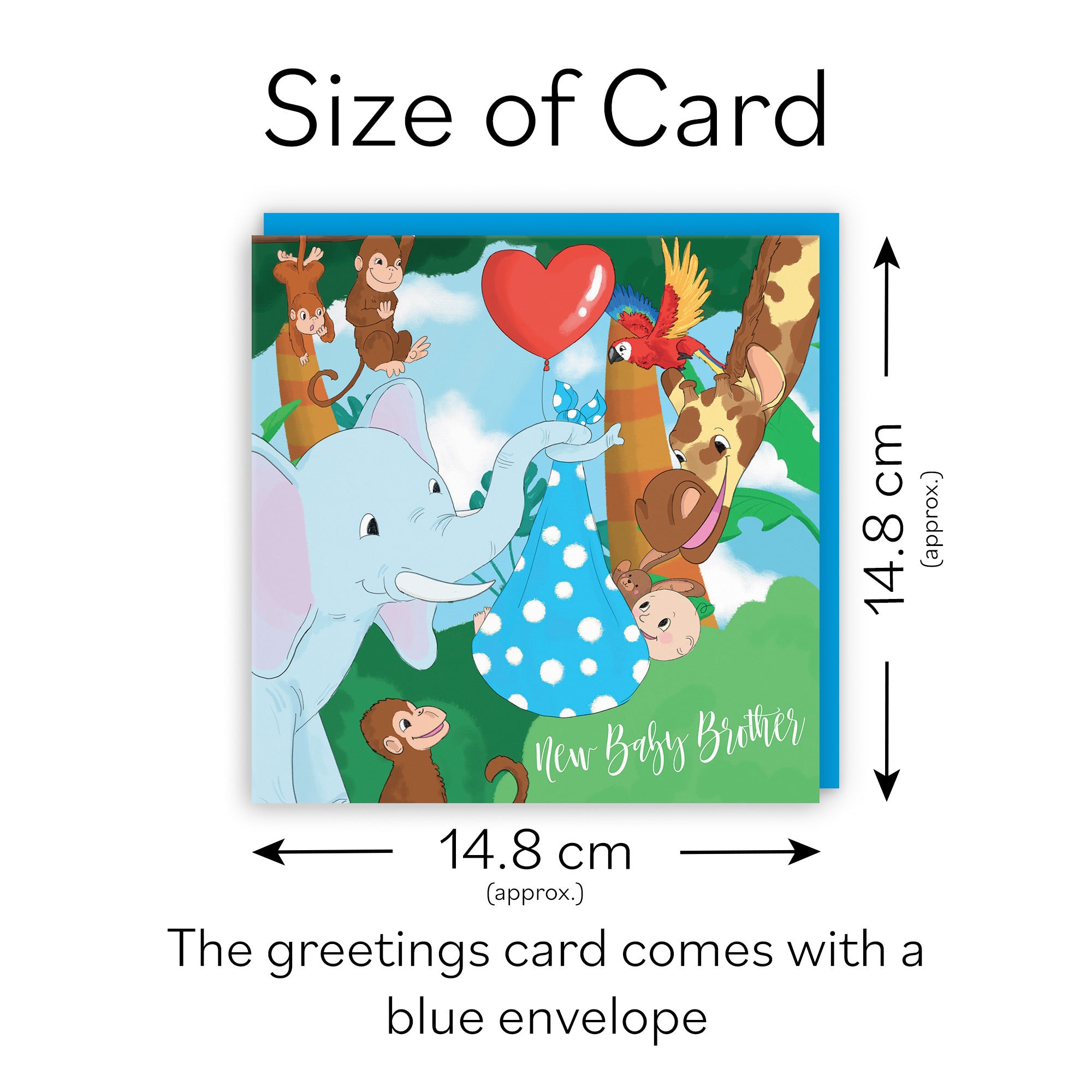 New Baby Brother Card Elephant Jungle - Default Title (TH03378)
