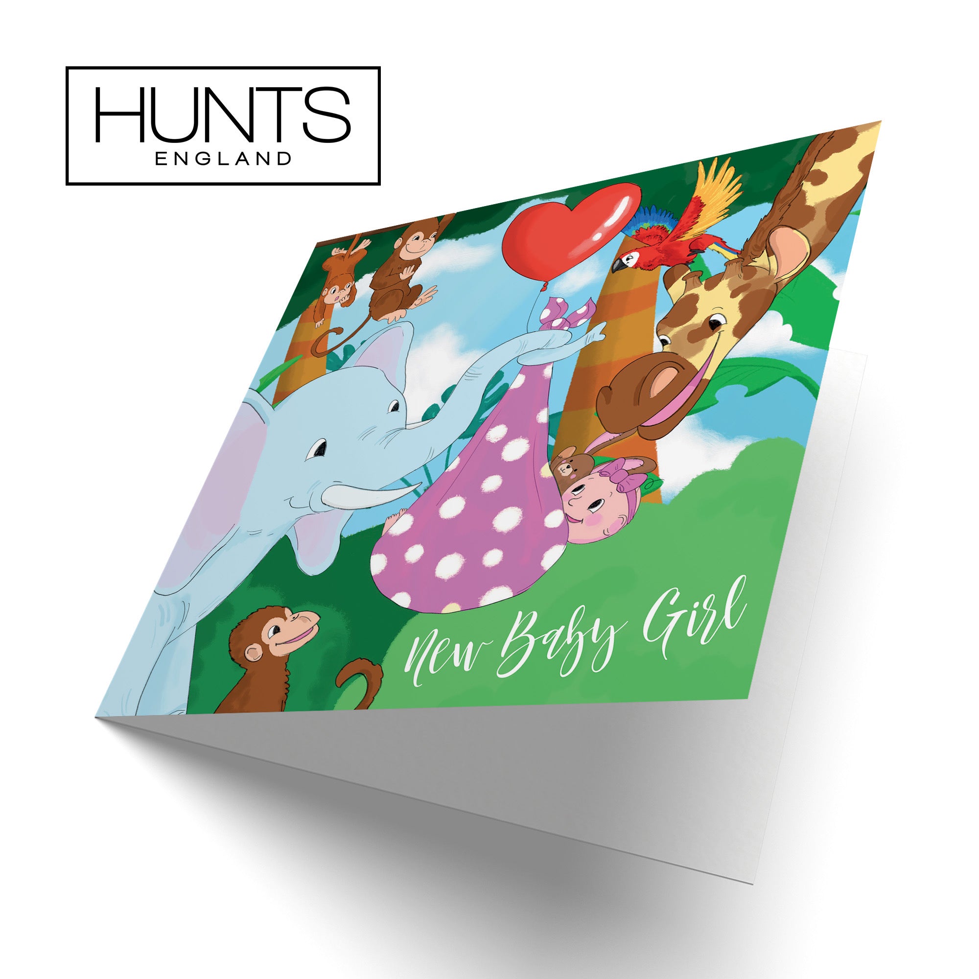 New Baby Girl Card Elephant Jungle - Default Title (TH03380)