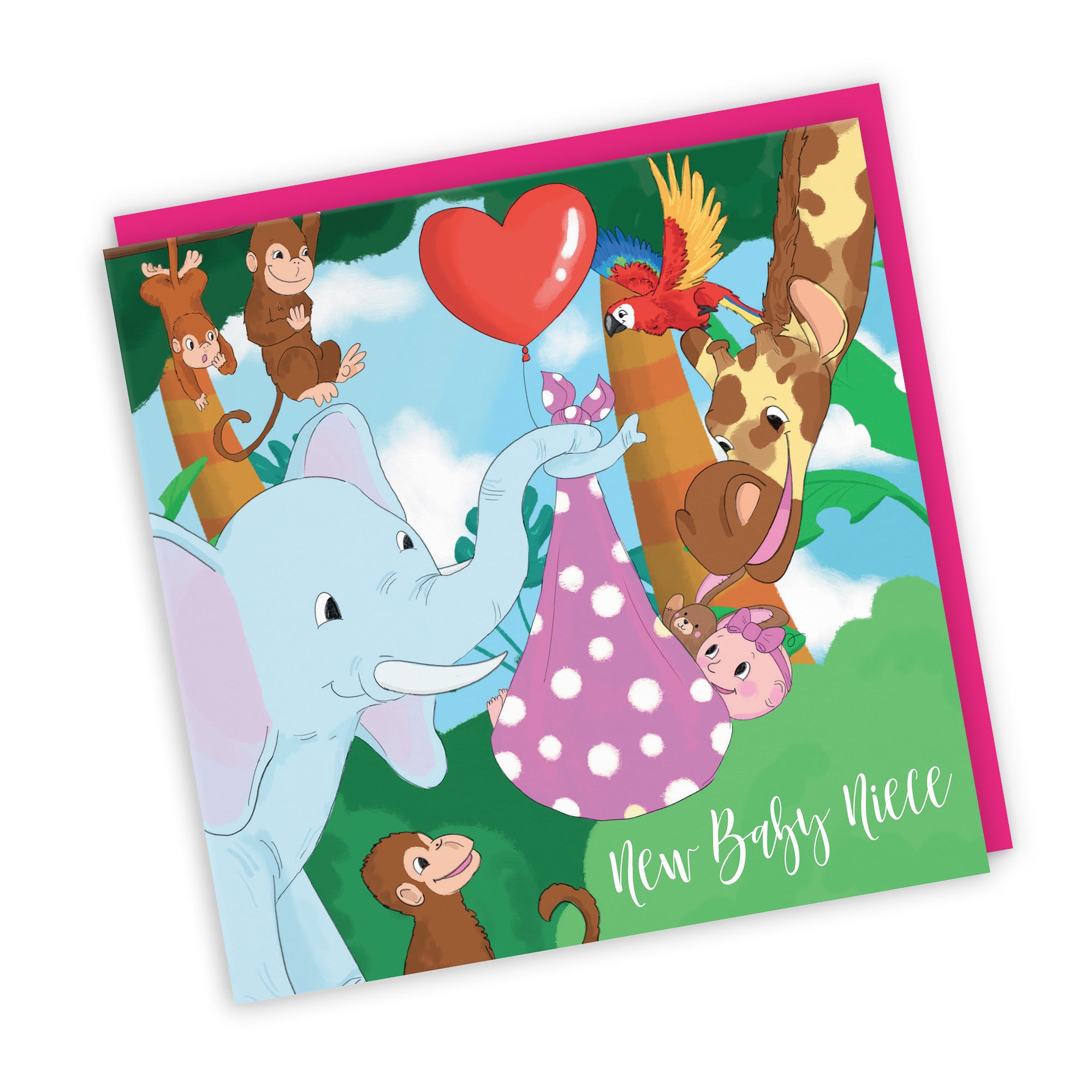 New Baby Niece Cute Card Elephant Jungle - Default Title (TH03381)
