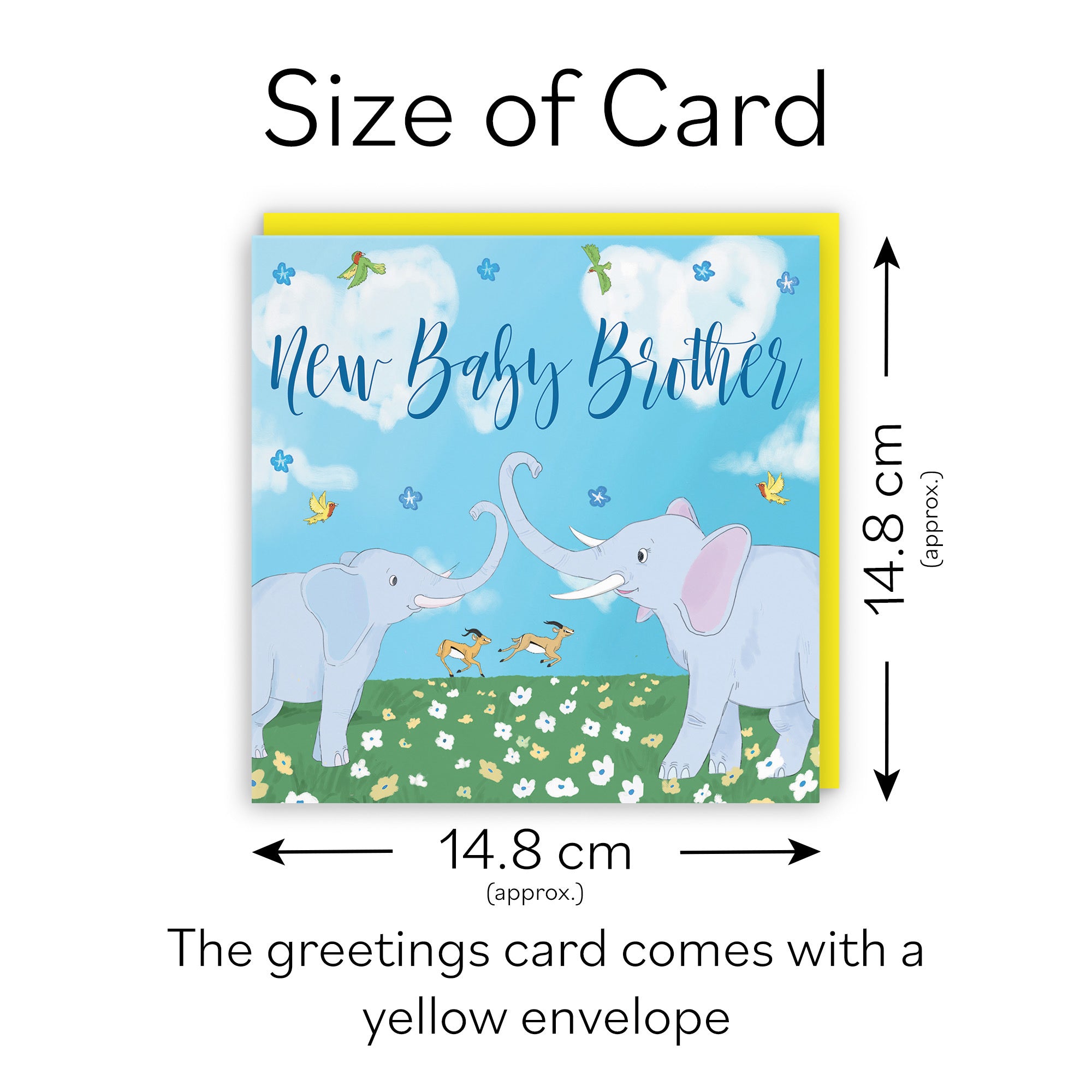 New Baby Brother Card Elephants Cute Animals - Default Title (TH03390)