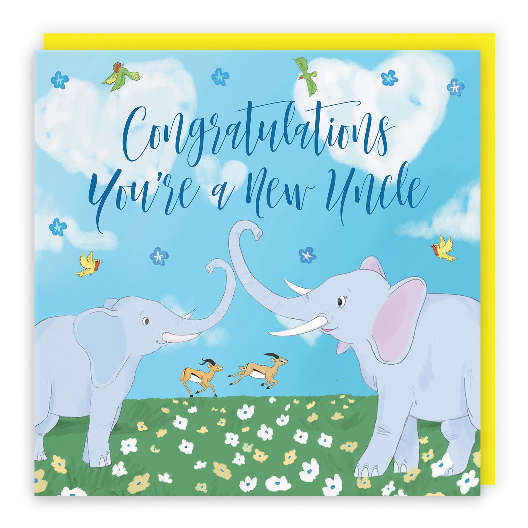 New Uncle New Baby Card Elephants Cute Animals - Default Title (TH03392)