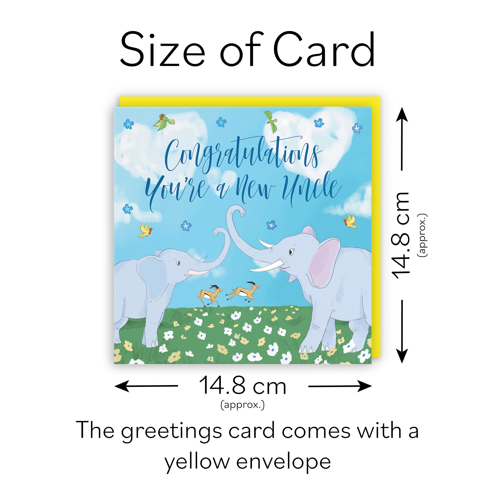 New Uncle New Baby Card Elephants Cute Animals - Default Title (TH03392)