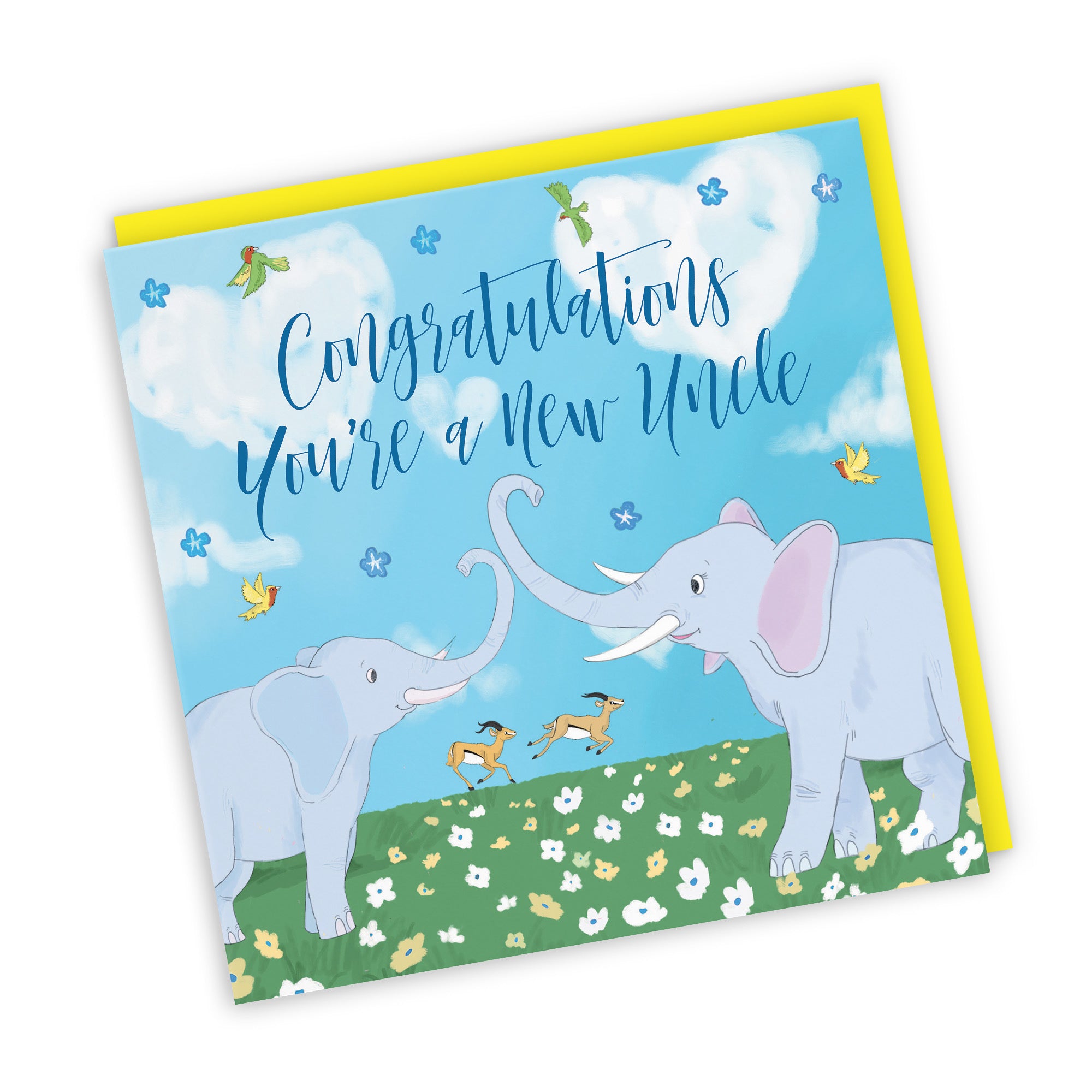 New Uncle New Baby Card Elephants Cute Animals - Default Title (TH03392)