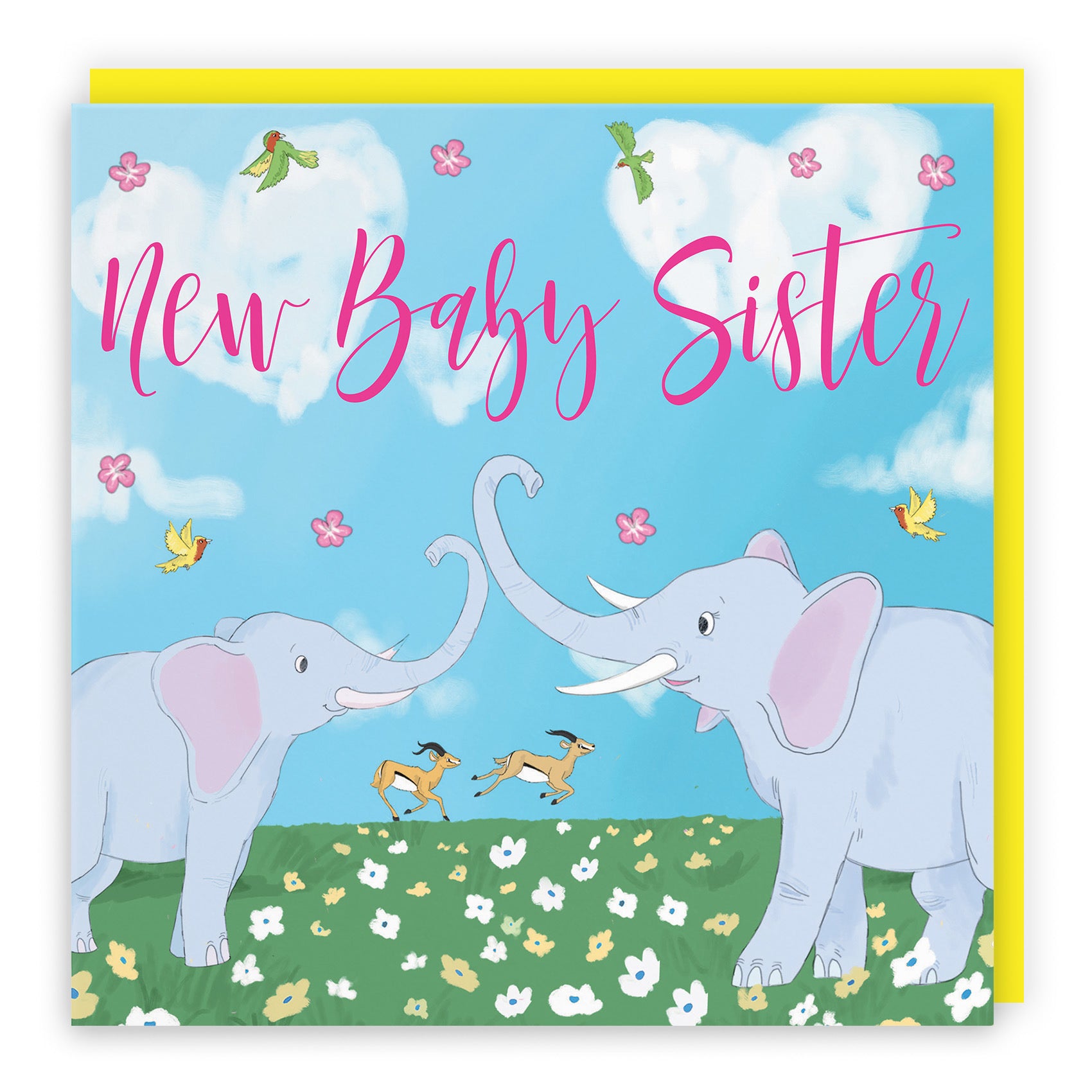 New Baby Sister Card Elephants Cute Animals - Default Title (TH03393)
