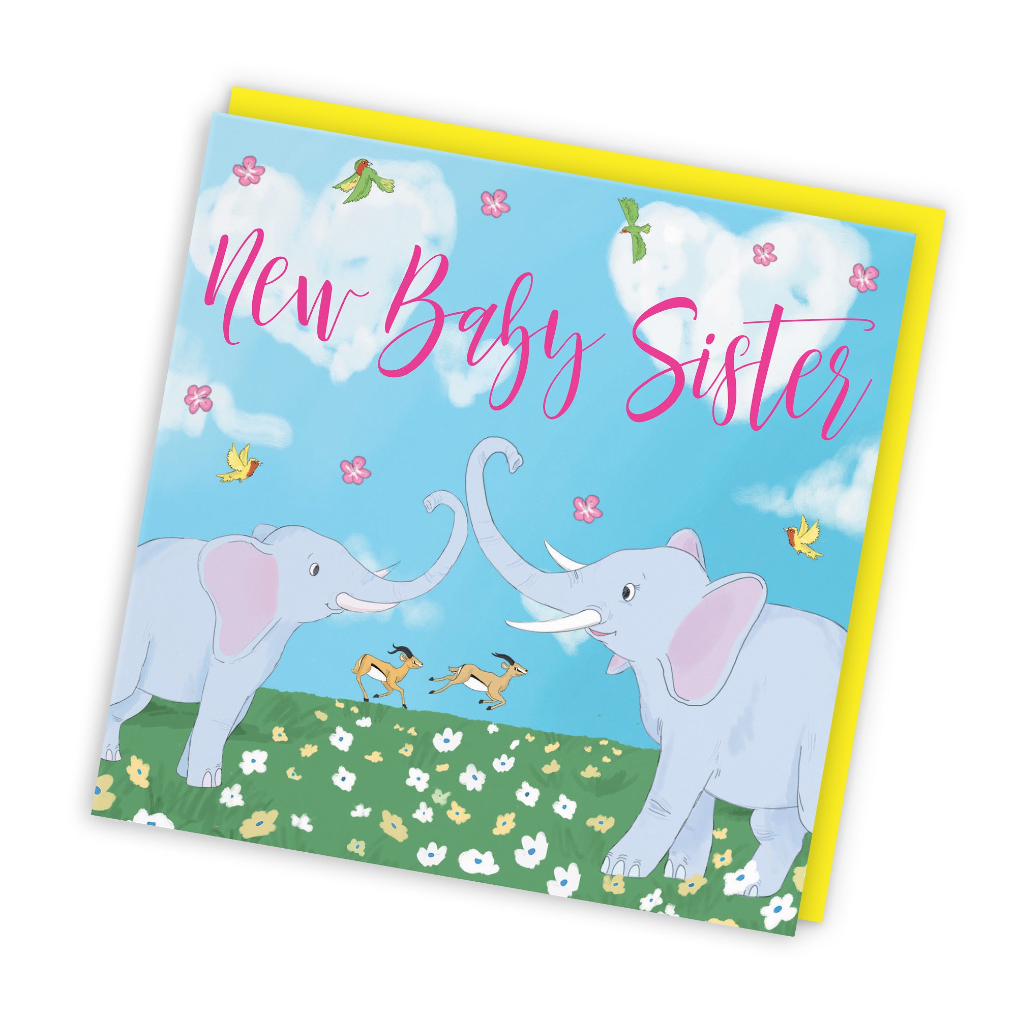 New Baby Sister Card Elephants Cute Animals - Default Title (TH03393)