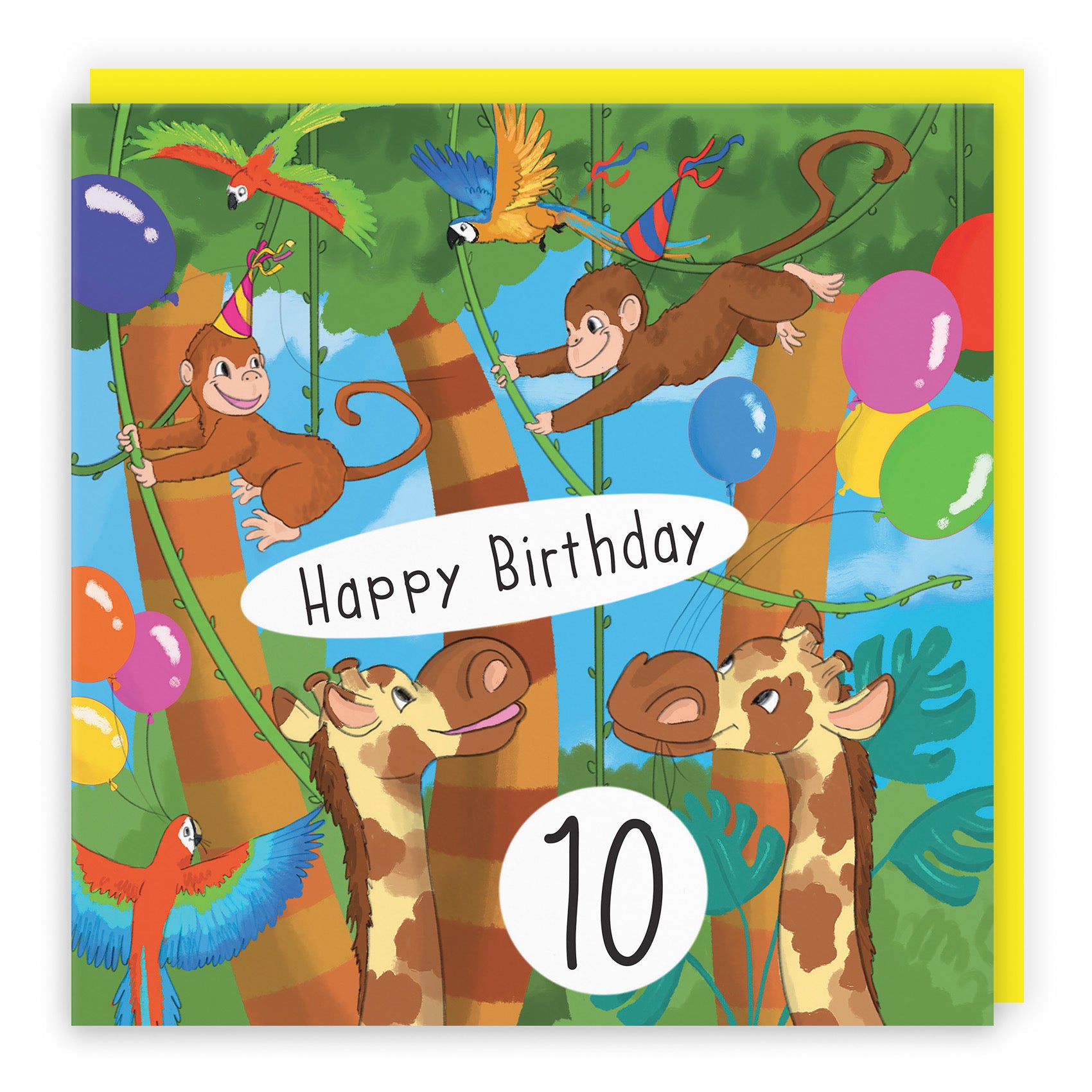 10th Monkey Birthday Card Jungle - Default Title (TH03403)