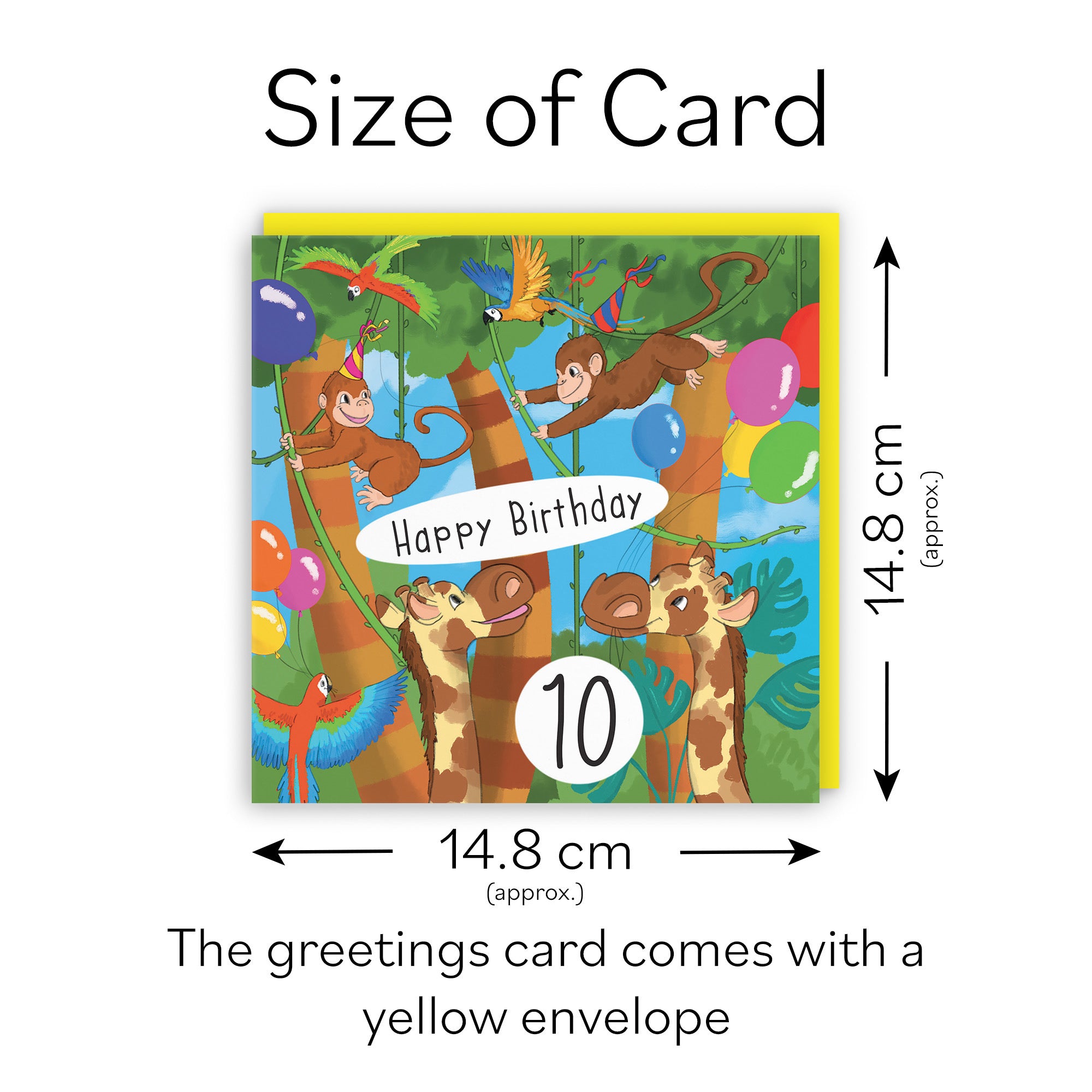 10th Monkey Birthday Card Jungle - Default Title (TH03403)
