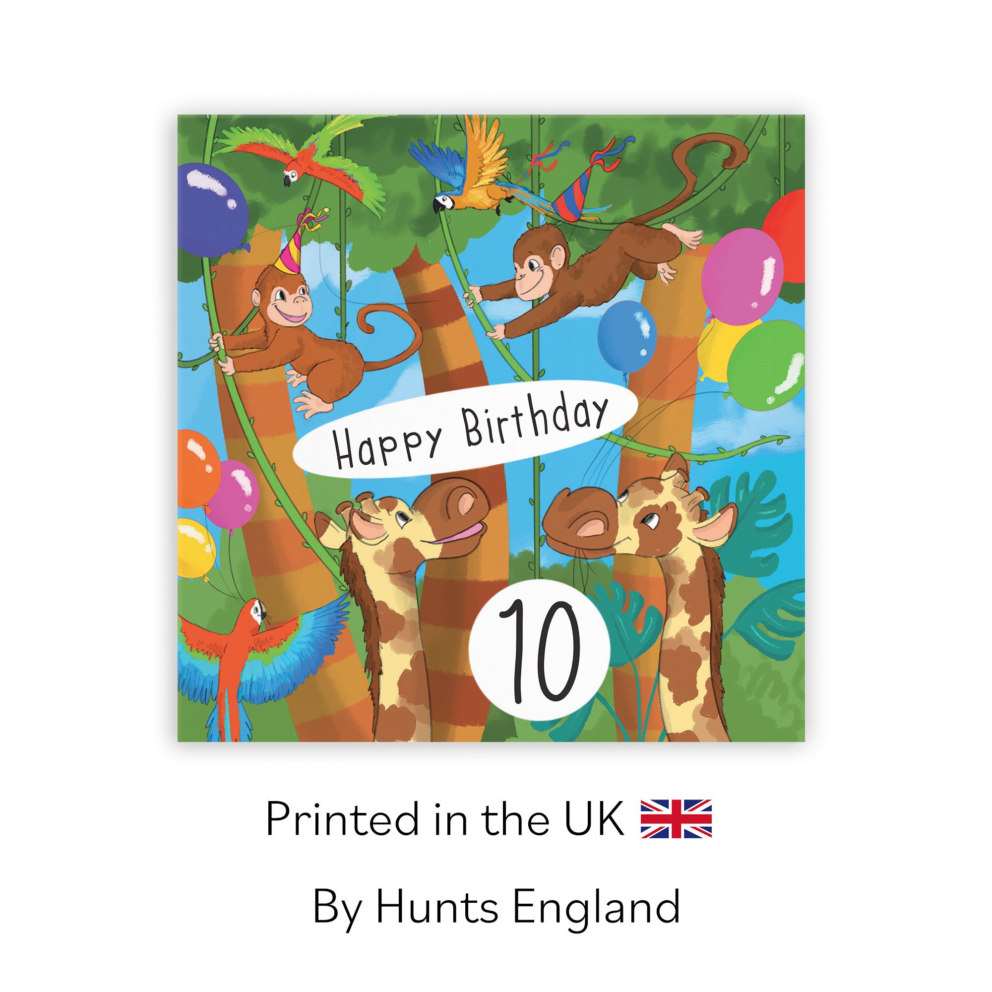 10th Monkey Birthday Card Jungle - Default Title (TH03403)