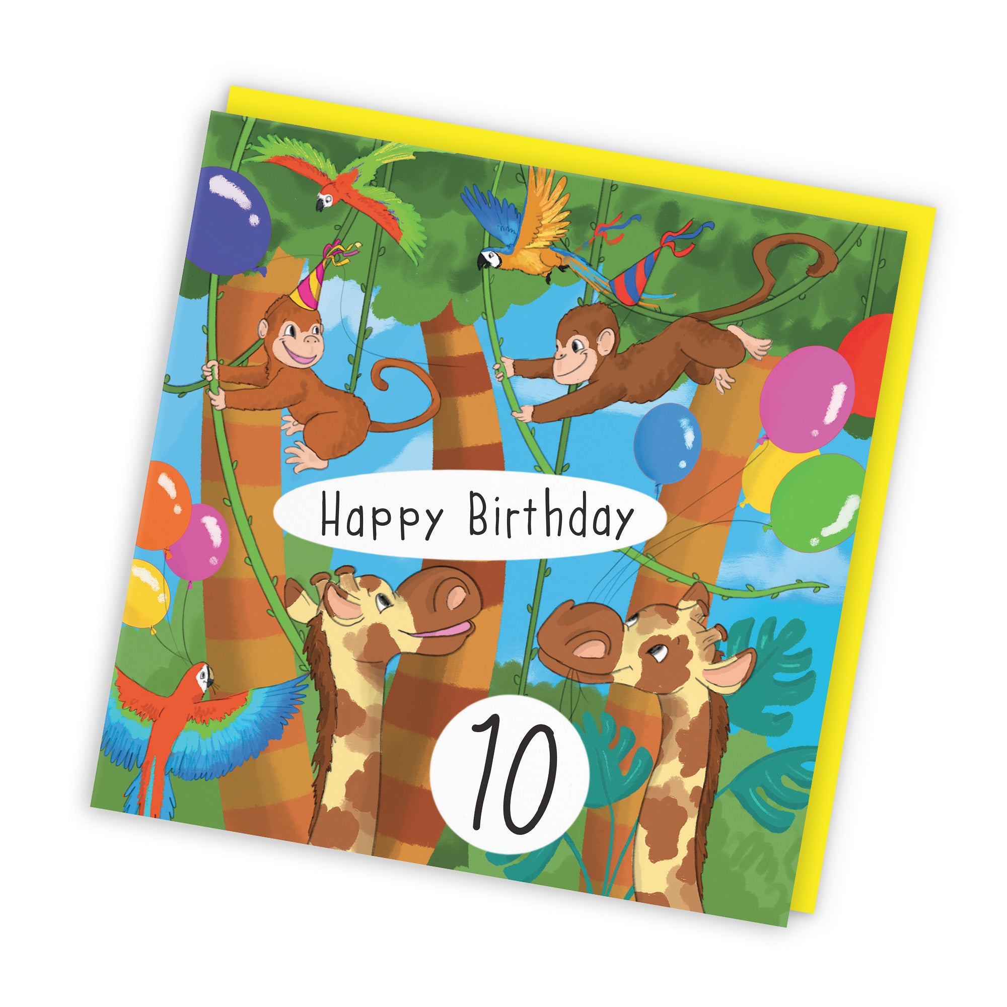 10th Monkey Birthday Card Jungle - Default Title (TH03403)