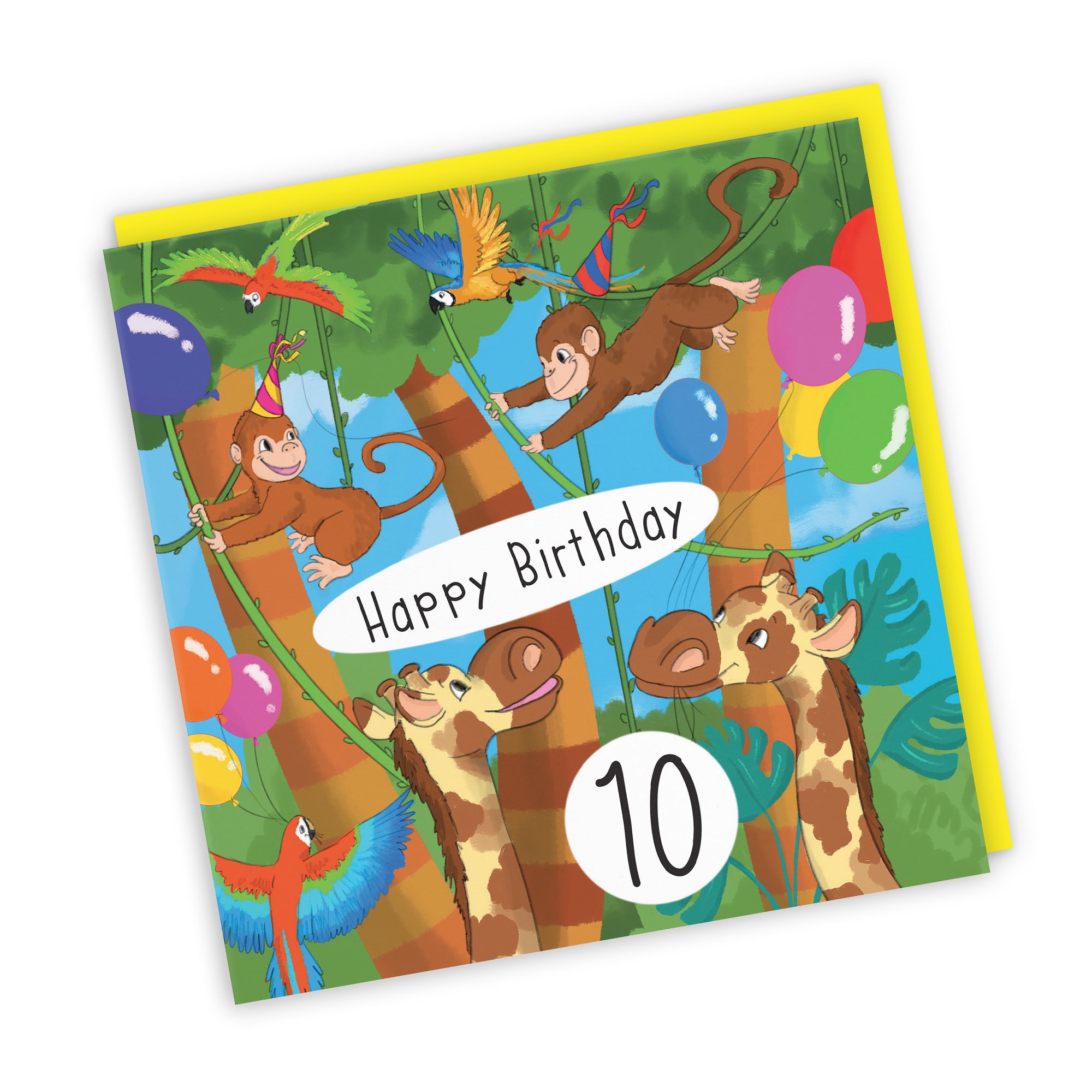 10th Monkey Birthday Card Jungle - Default Title (TH03403)