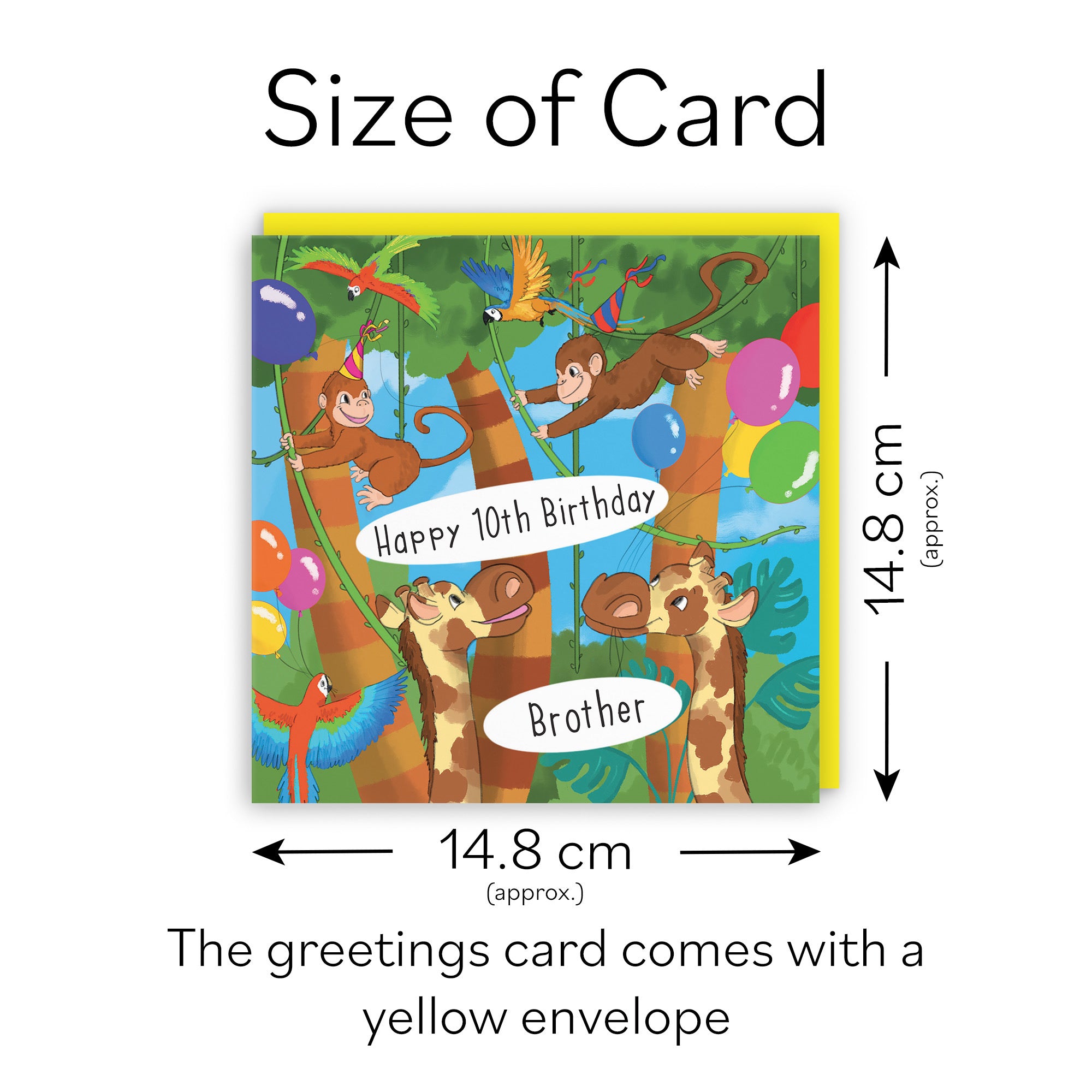 10th Brother Monkey Birthday Card Jungle - Default Title (TH03414)
