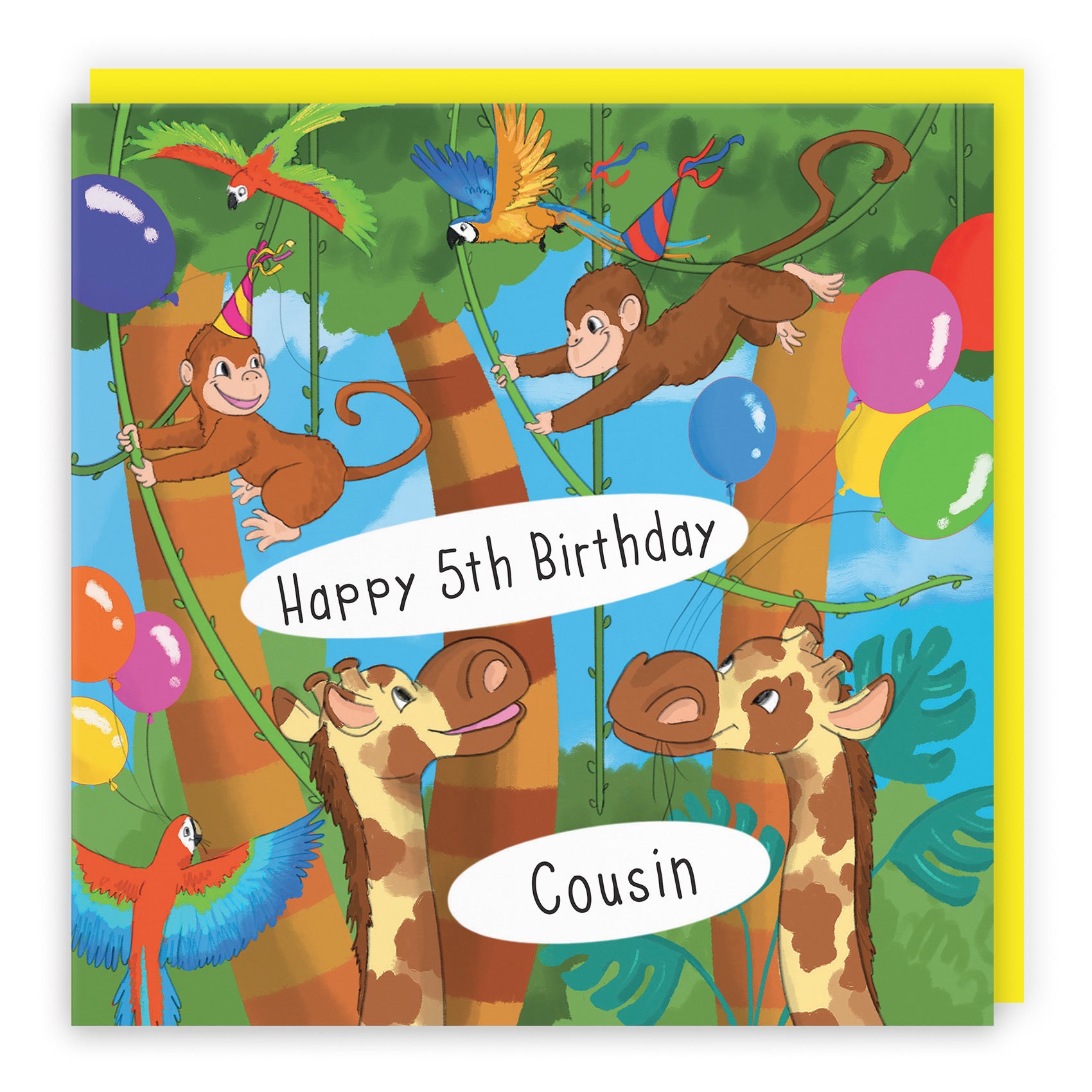 5th Cousin Monkey Birthday Card Jungle - Default Title (TH03415)