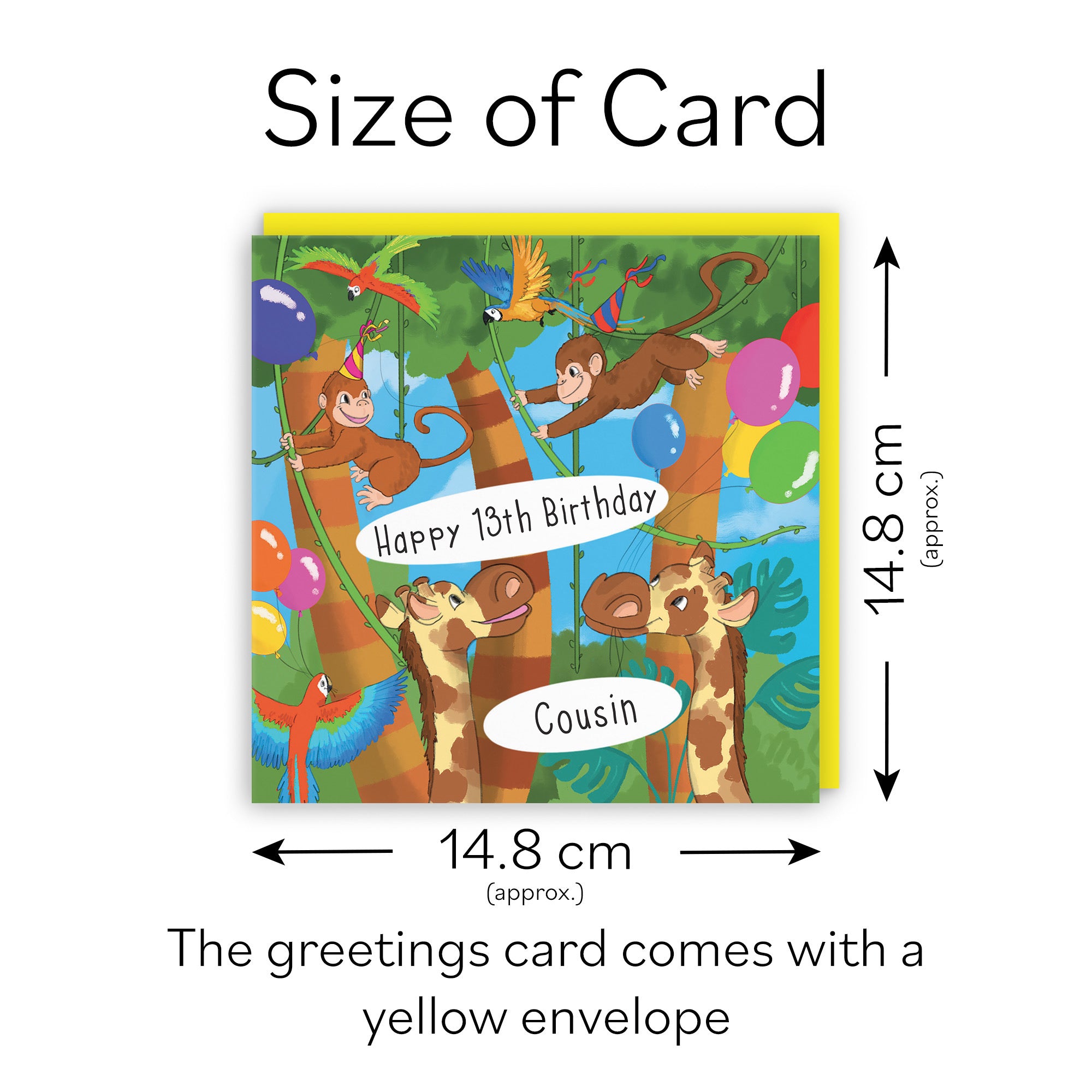 13th Cousin Monkey Birthday Card Jungle - Default Title (TH03416)
