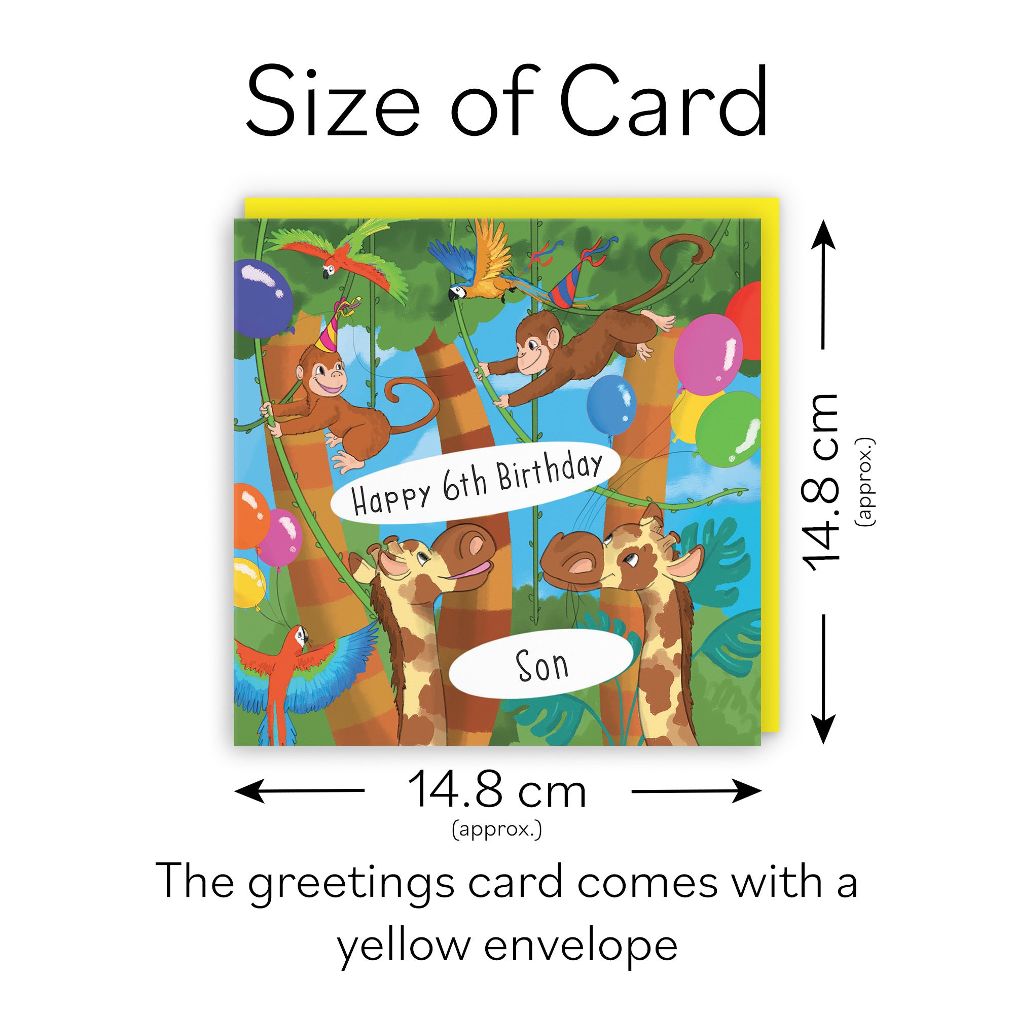 6th Son Monkey Birthday Card Jungle - Default Title (TH03417)