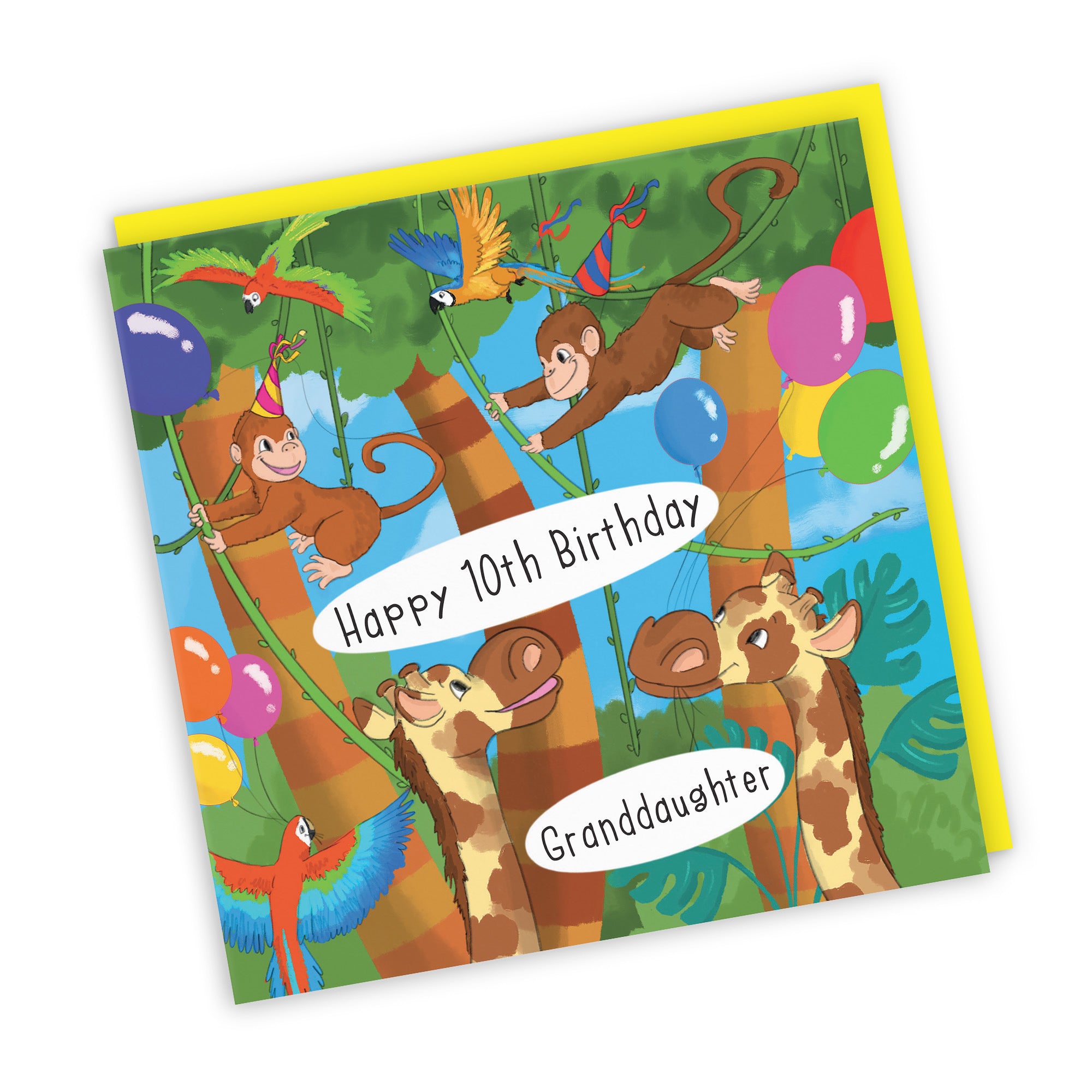 10th Granddaughter Monkey Birthday Card Jungle - Default Title (TH03421)