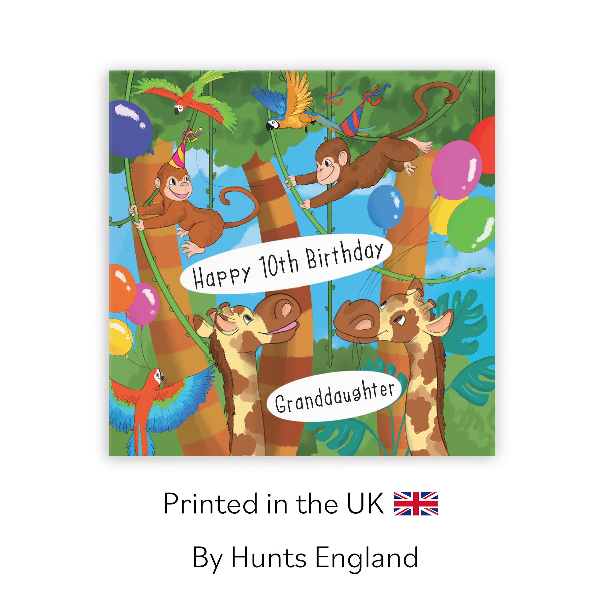 10th Granddaughter Monkey Birthday Card Jungle - Default Title (TH03421)