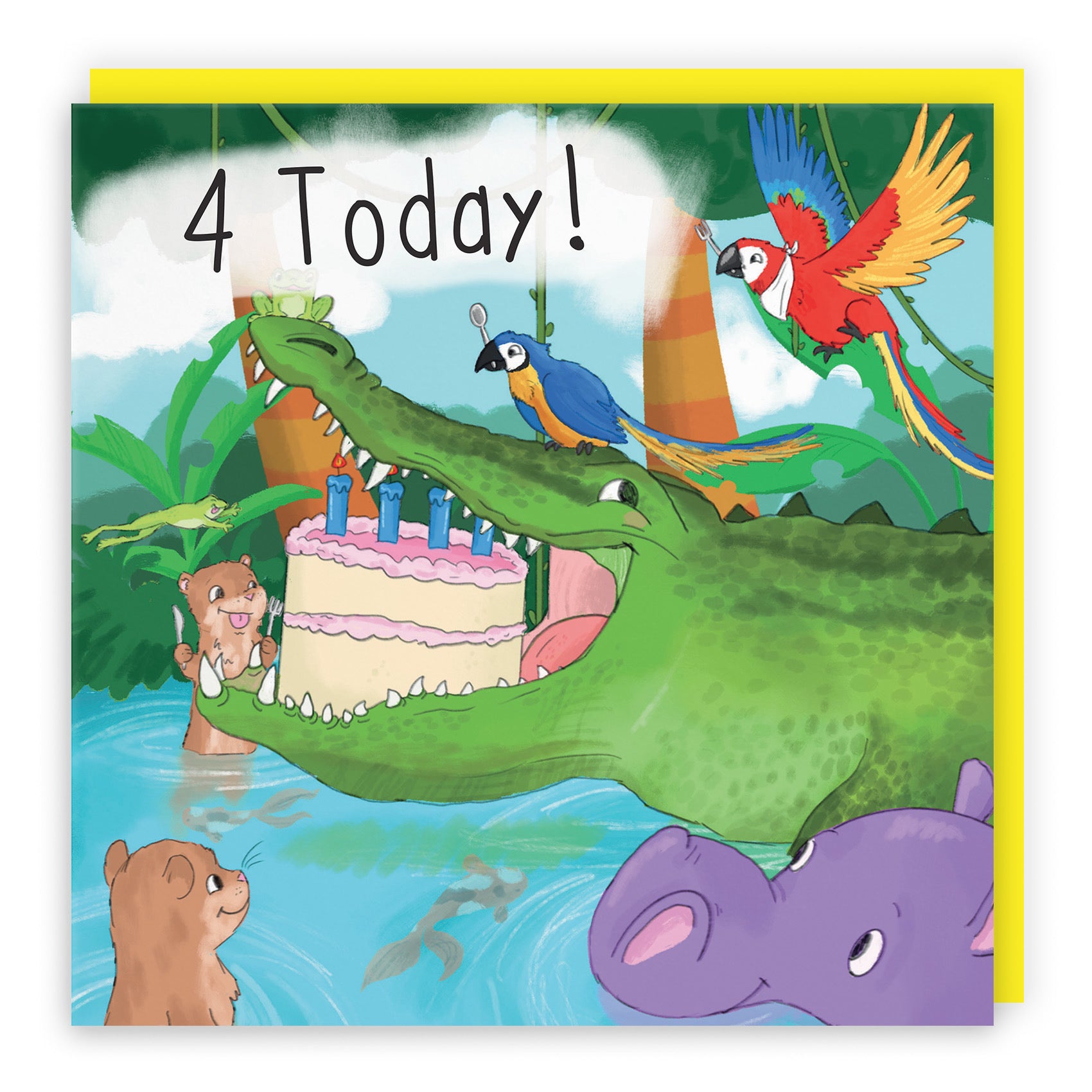 4th Crocodile Birthday Card Jungle - Default Title (TH03423)