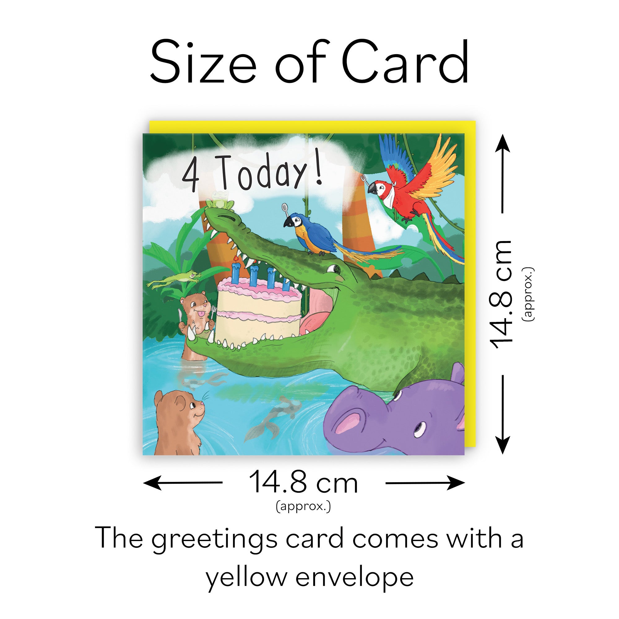 4th Crocodile Birthday Card Jungle - Default Title (TH03423)