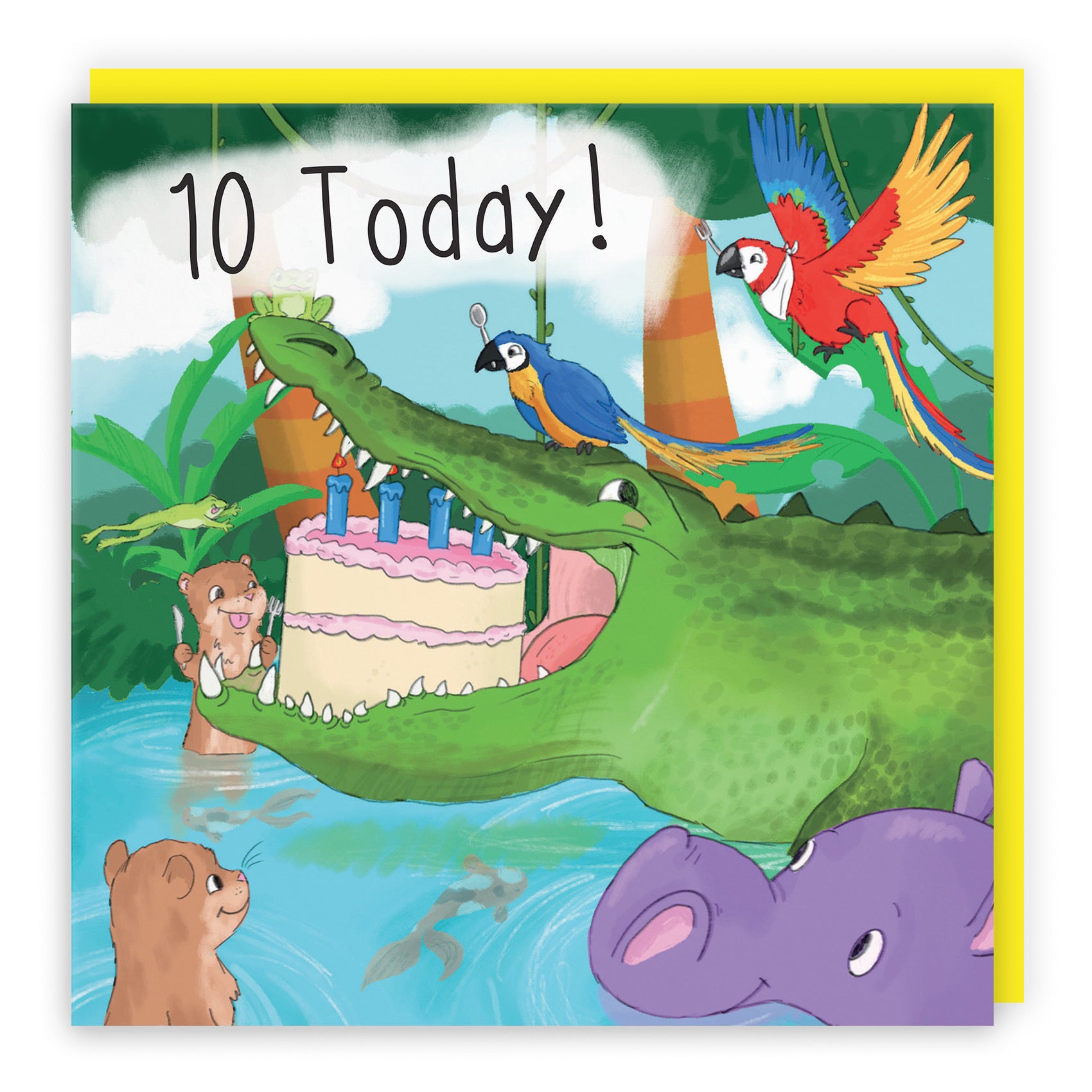 10th Birthday Crocodile Card Jungle - Default Title (TH03425)