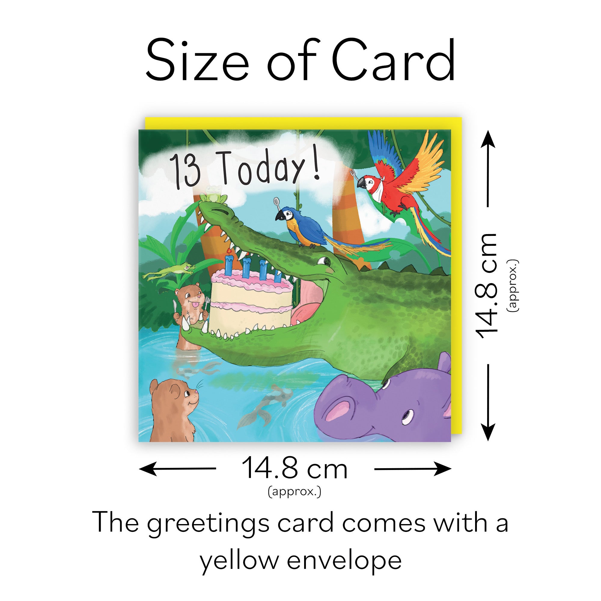 13th Crocodile Birthday Card Jungle - Default Title (TH03426)