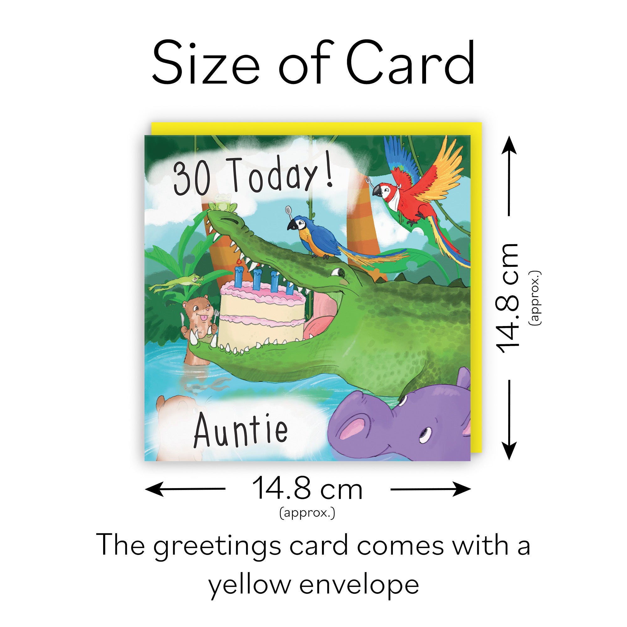 30th Auntie Crocodile Birthday Card Jungle - Default Title (TH03434)
