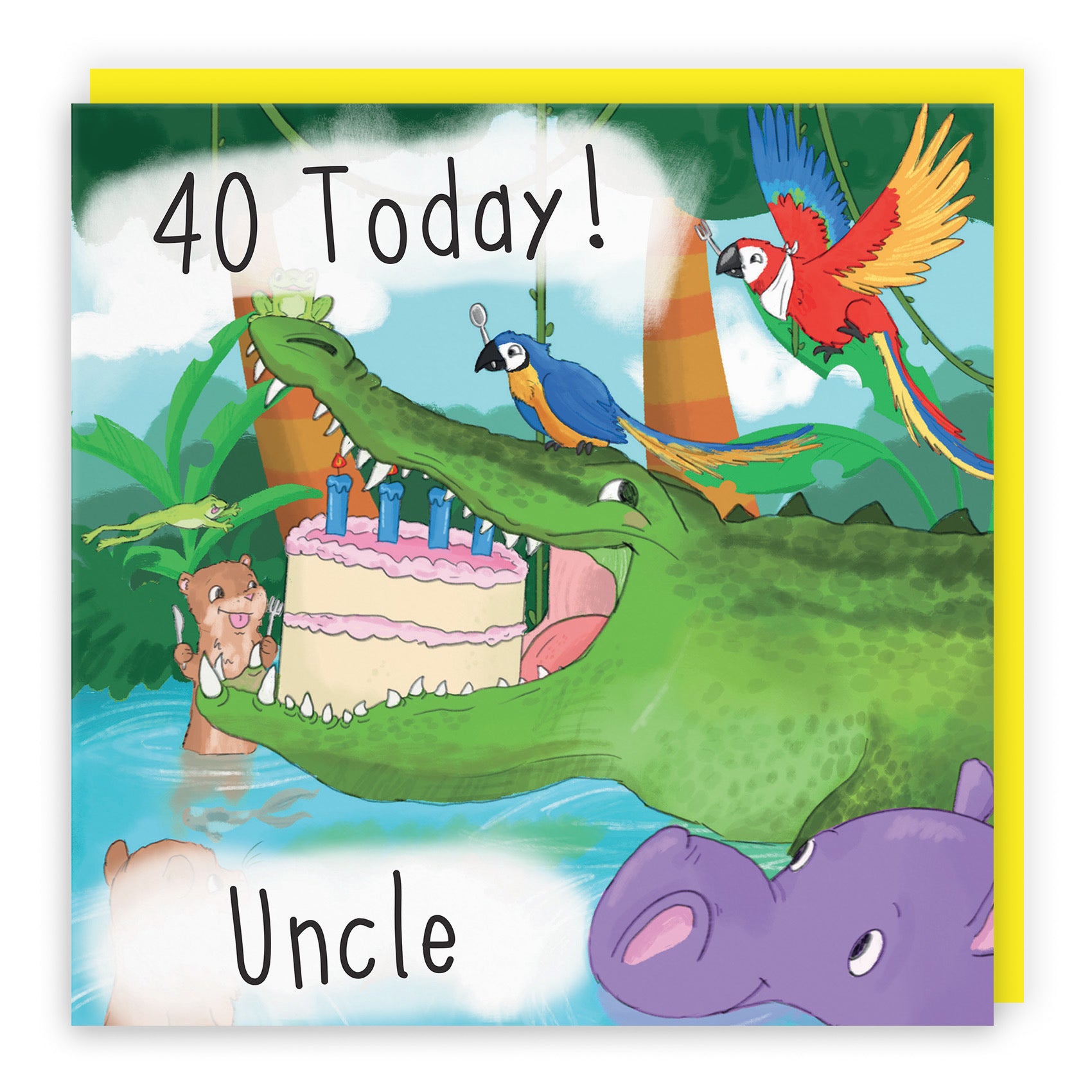40th Uncle Crocodile Birthday Card Jungle - Default Title (TH03435)