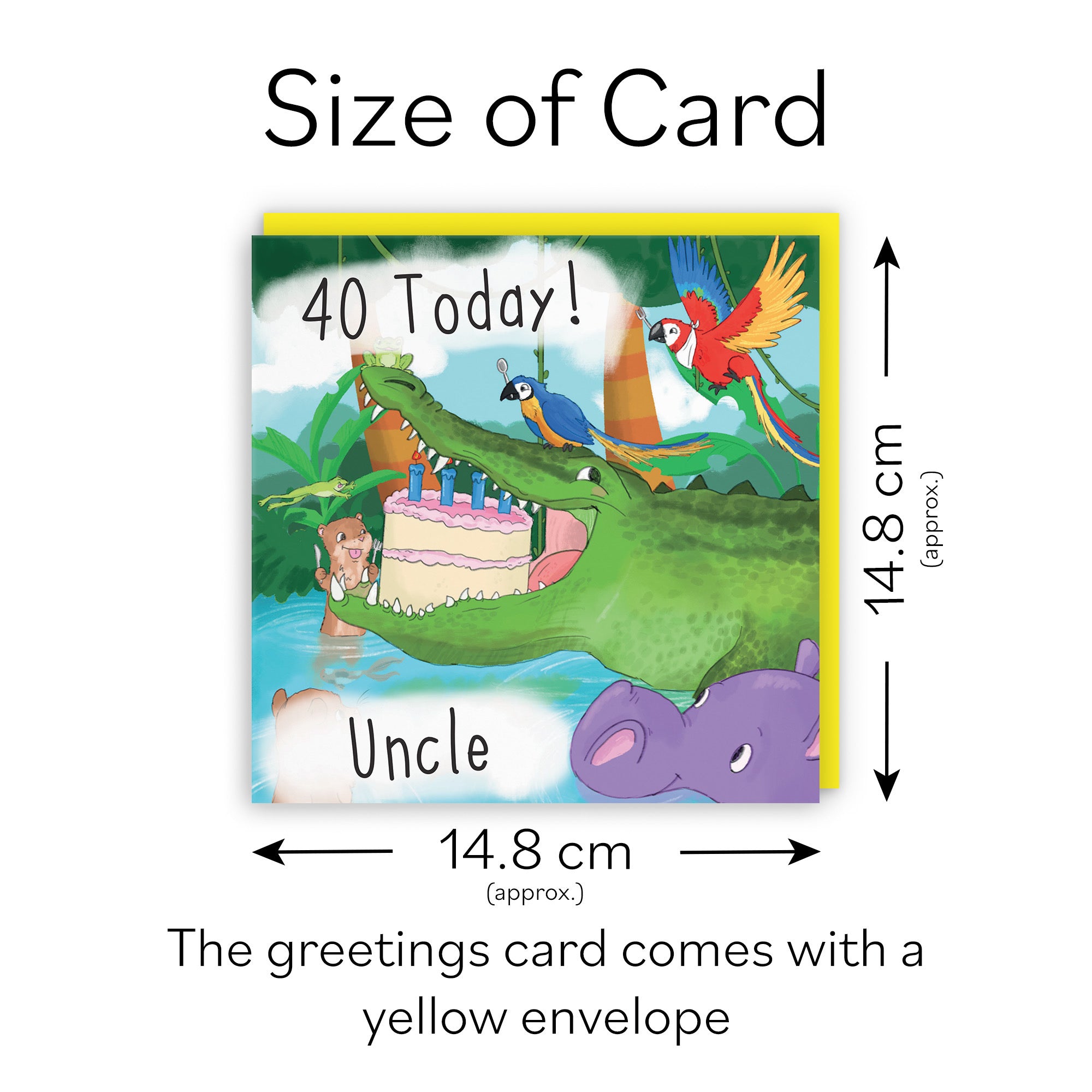 40th Uncle Crocodile Birthday Card Jungle - Default Title (TH03435)