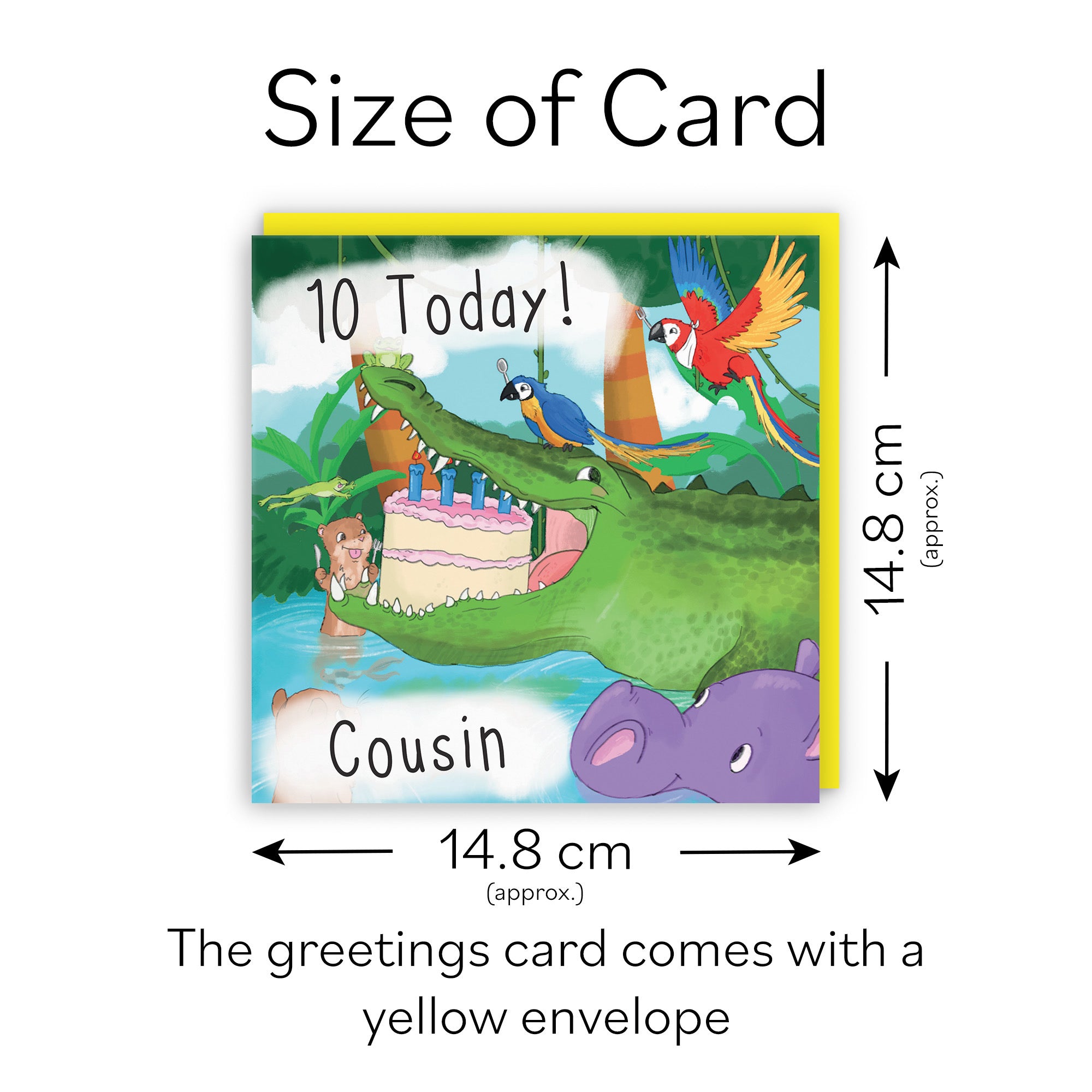 10th Cousin Crocodile Birthday Card Jungle - Default Title (TH03439)