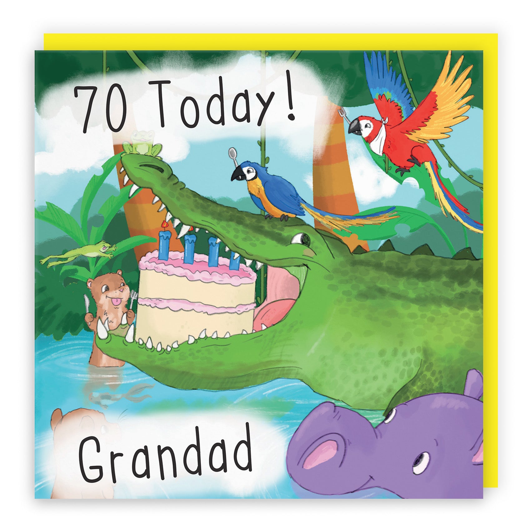 70th Grandad Crocodile Birthday Card Jungle - Default Title (TH03447)